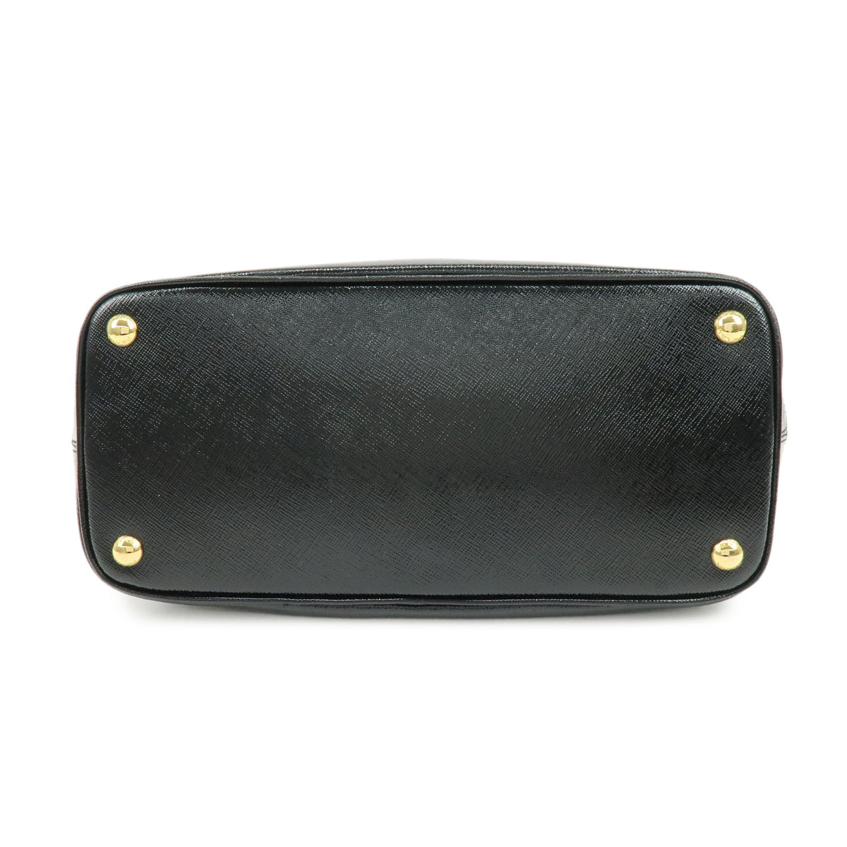 PRADA Triangle Logo Nylon Saffiano Leather Shoulder Bag Black BR4983