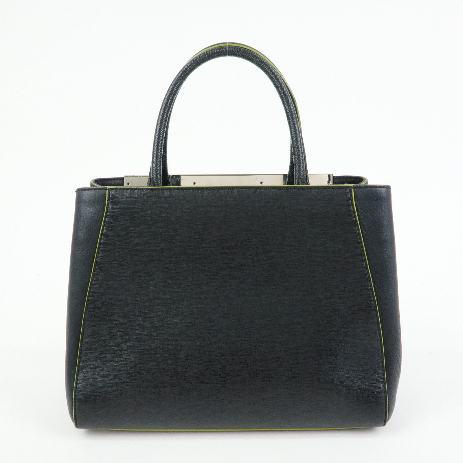FENDI Petite 2Jours Leather 2Way Bag Hand Bag Shoulder Bag Black 8BH253