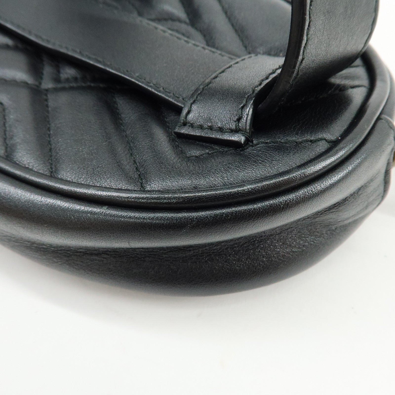 GUCCI GG Marmont Leather Waist Bag Crosbody Bag Black 476434