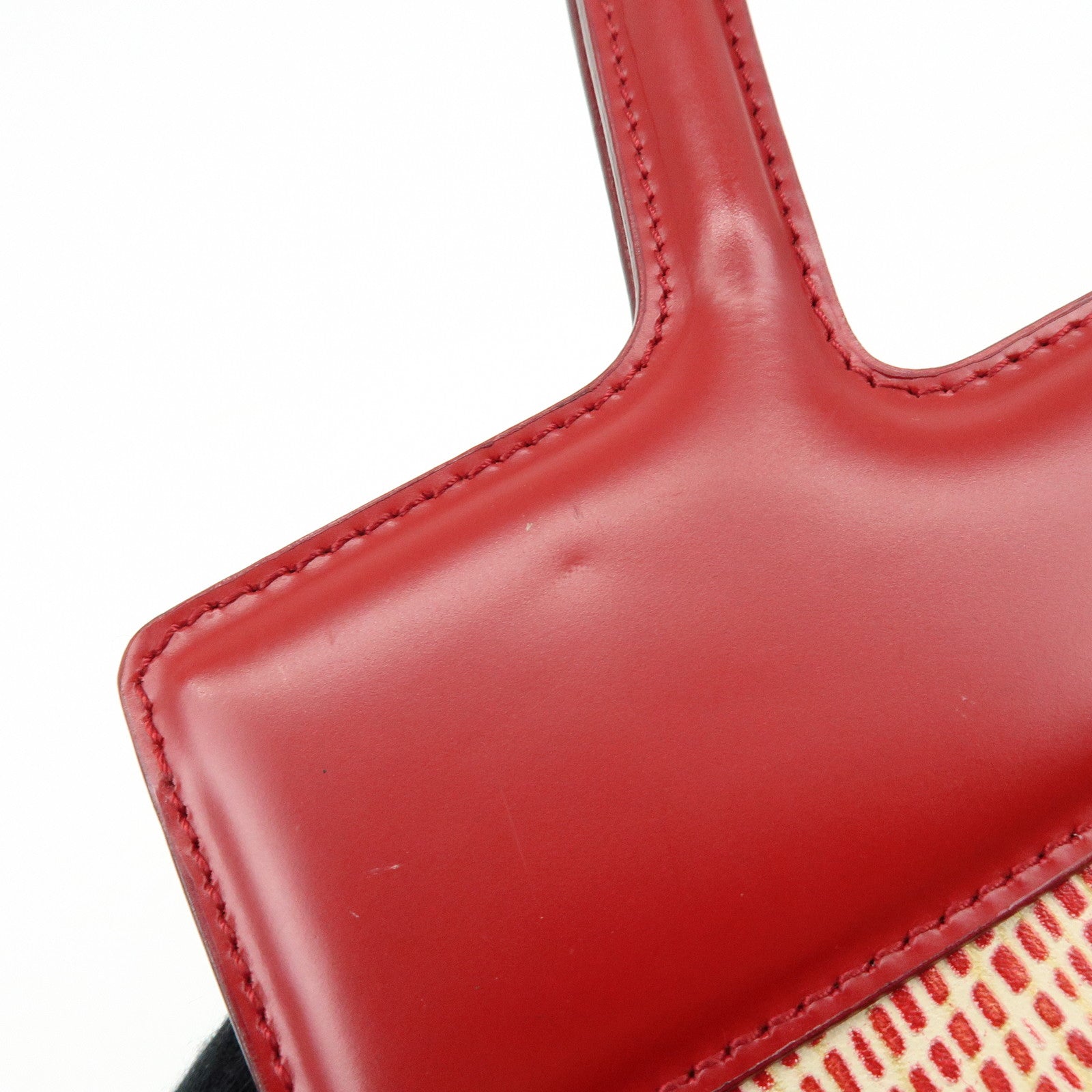 Ferragamo Gancini Leather 2Way Bag Hand Bag Shoulder Bag Red