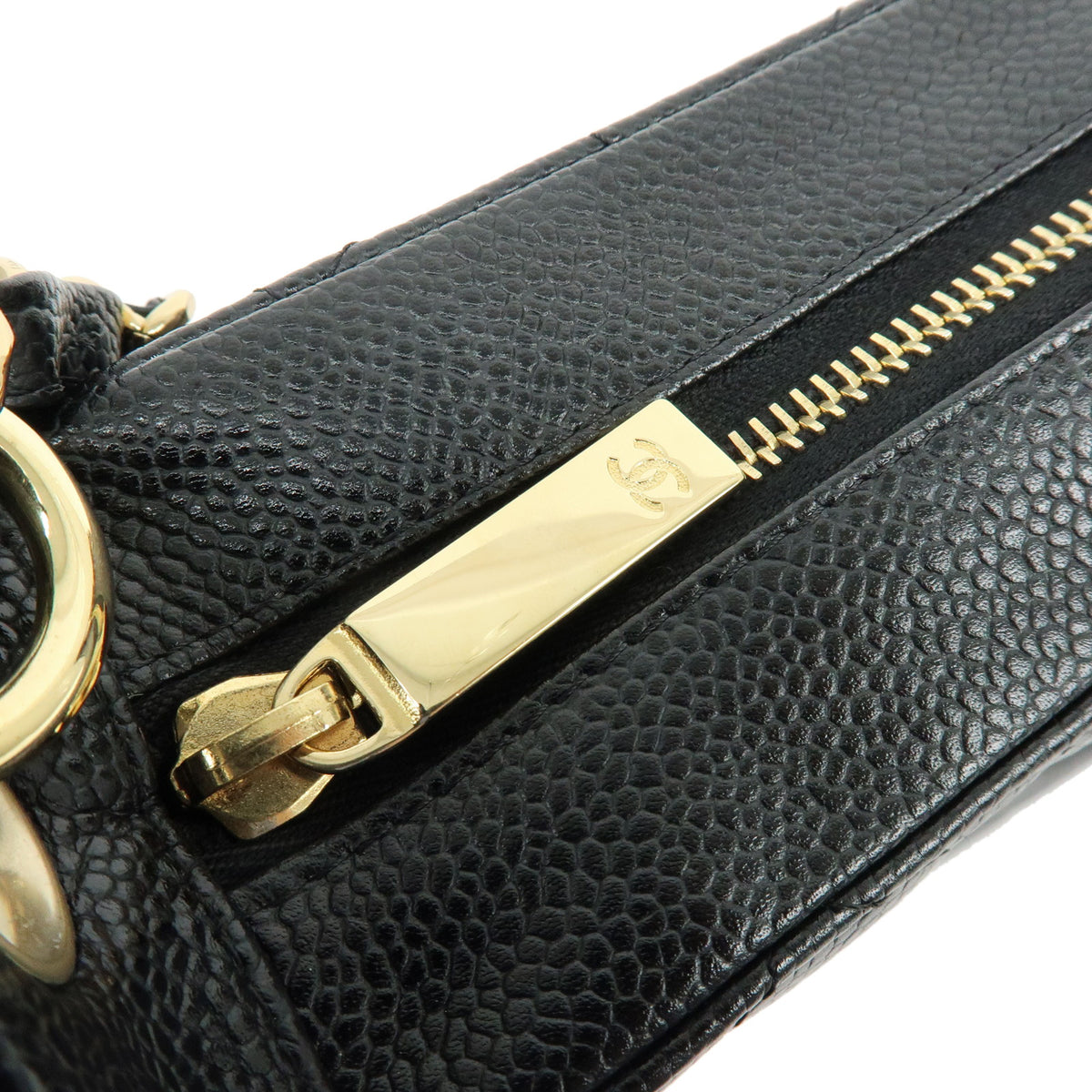 CHANEL COCO Mark Caviarskin Chain Shoulder Bag Black A20993