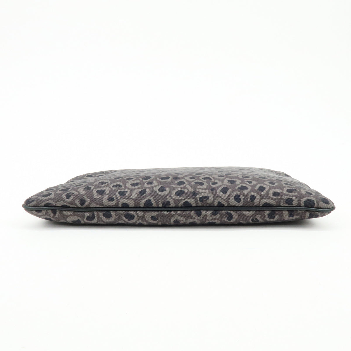 GUCCI Canvas Leather Clutch Bag Leopard Grey Black 353478