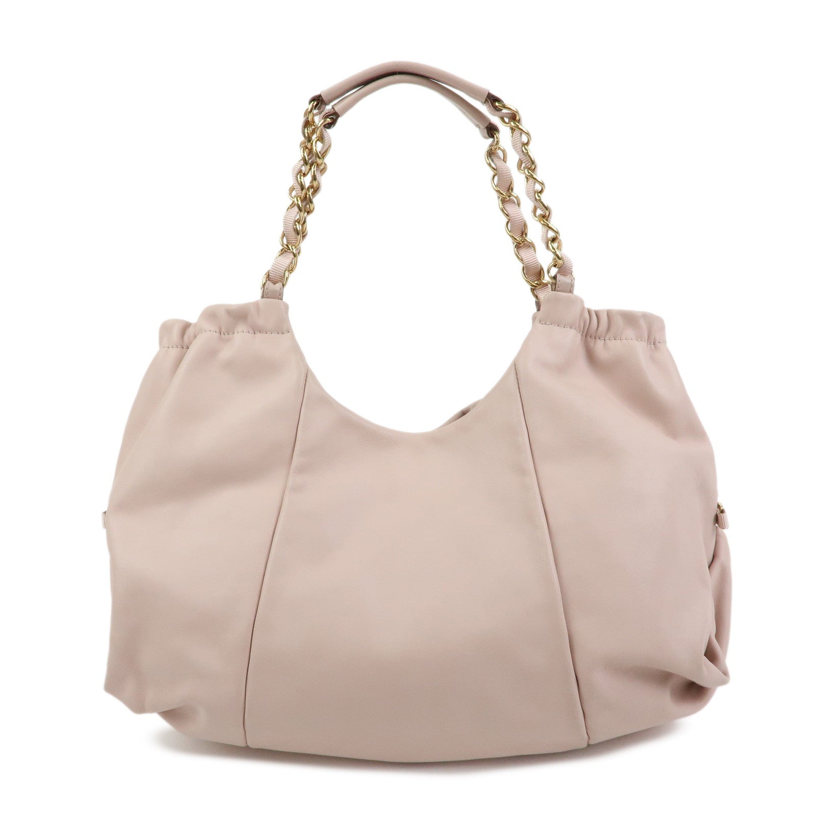 Ferragamo Vara Ribbon Leather Chain Shoulder Bag Pink