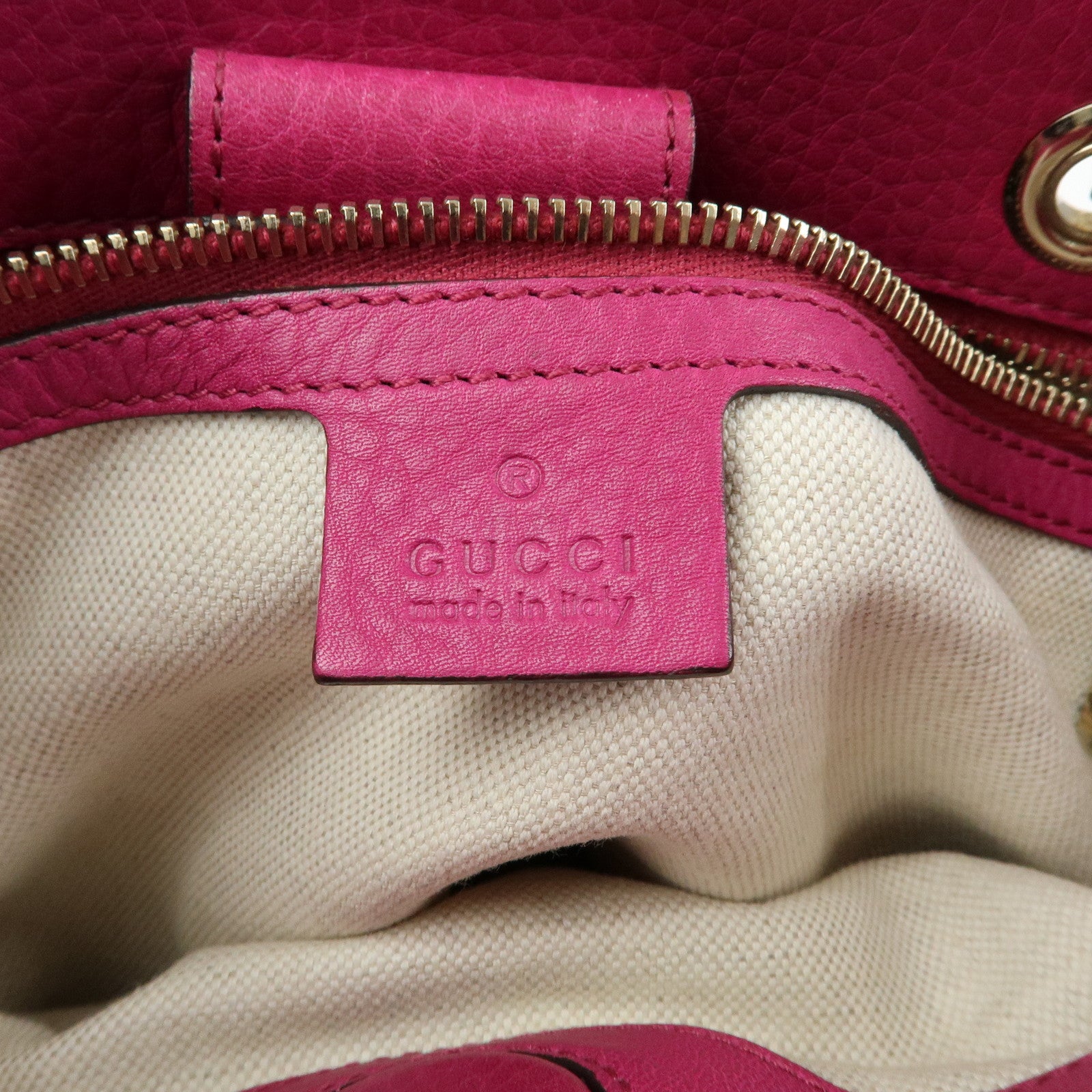 GUCCI Bamboo Shopper Small Leather 2Way Bag Tote Bag Pink 336032