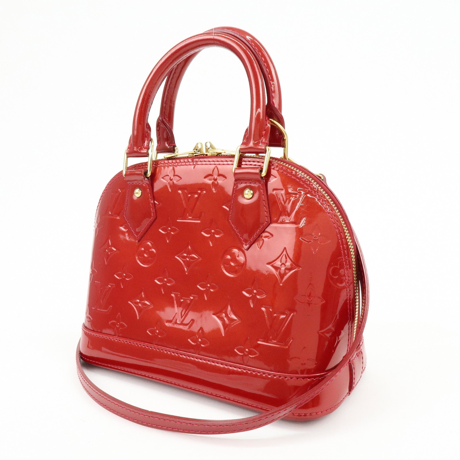 Louis Vuitton Monogram Vernis Alma BB 2Way Bag Red M91606