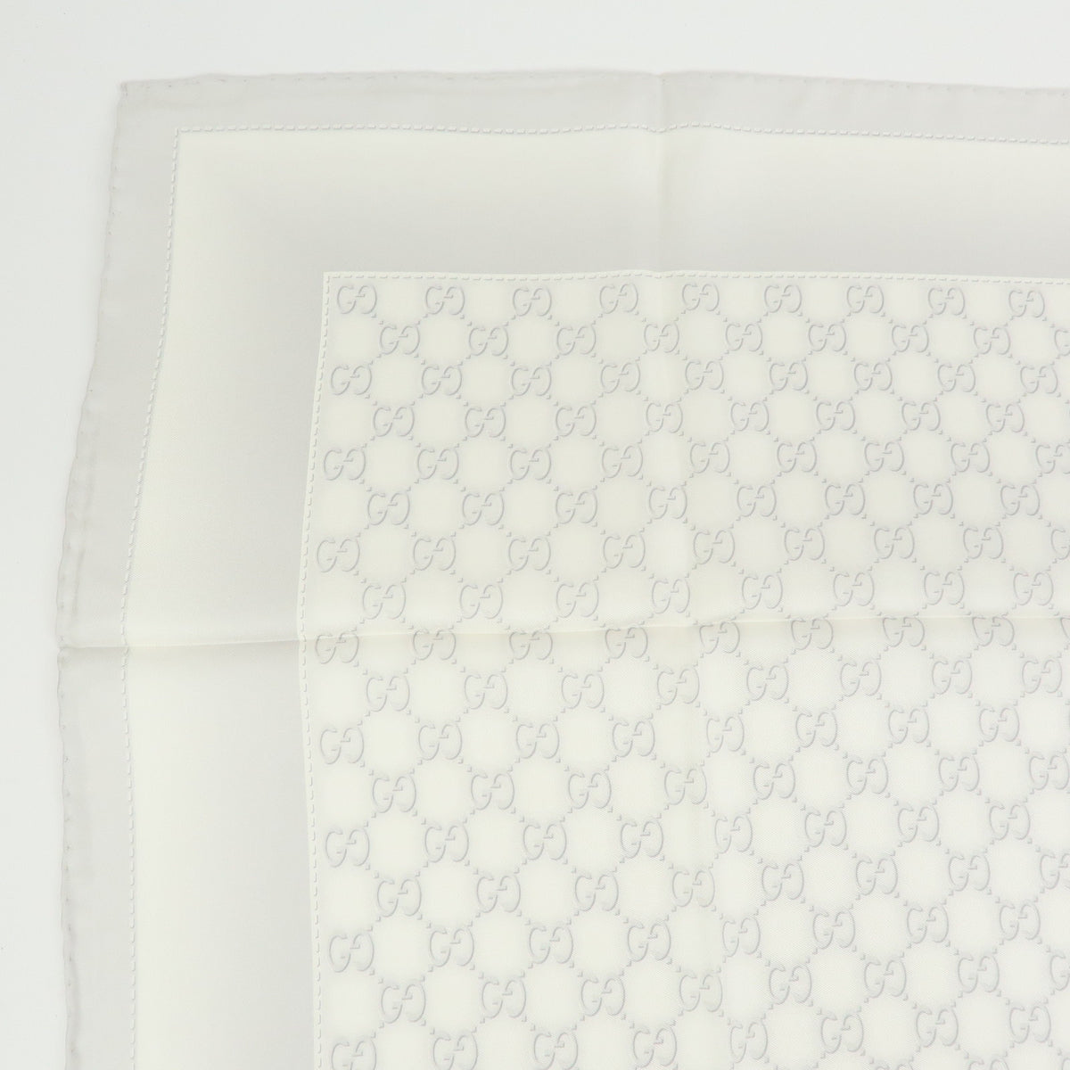 GUCCI Horsebit Silk100% Scarf Shawl White
