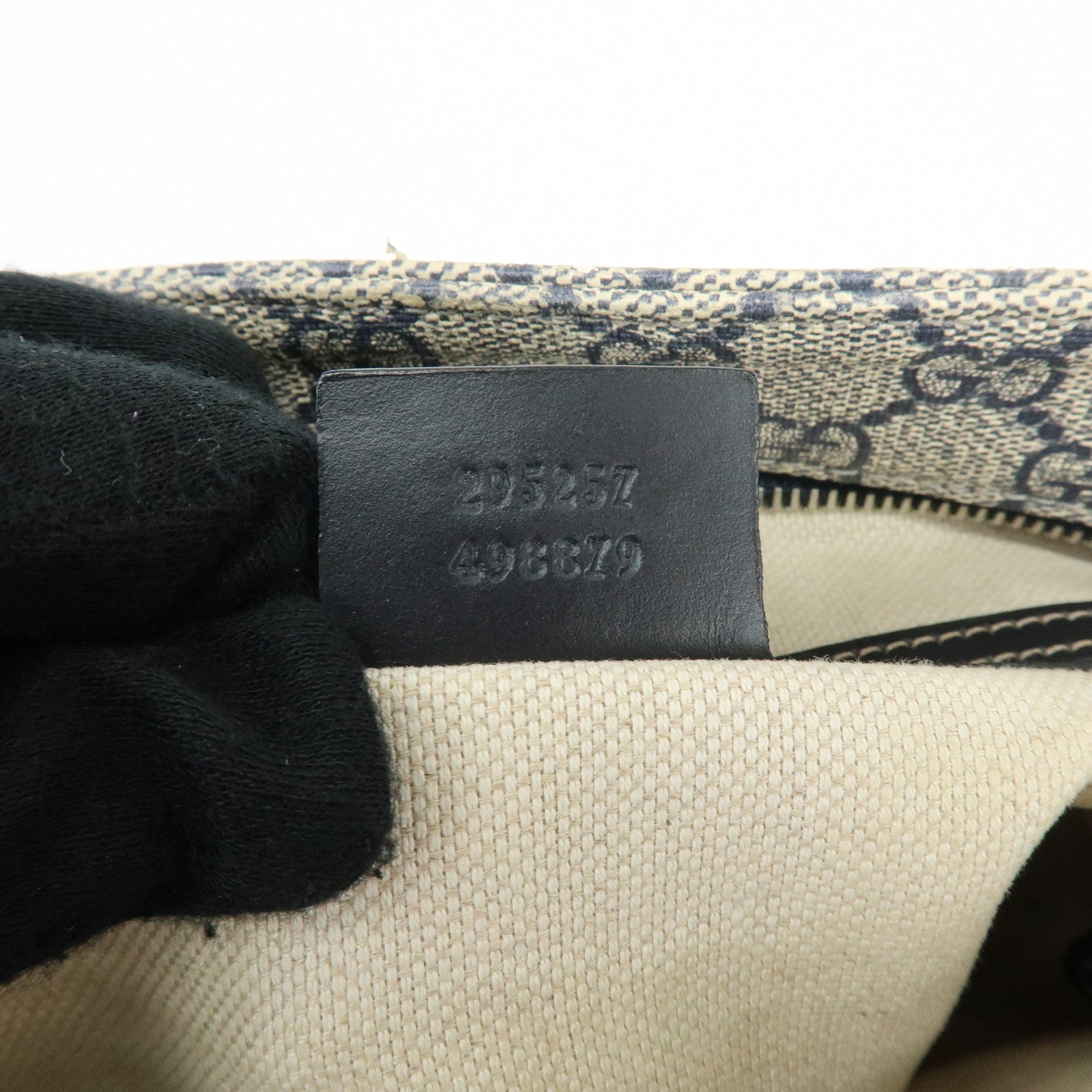 GUCCI GG Supreme Leather Shoulder Crossbody Bag Blue Beige 295257