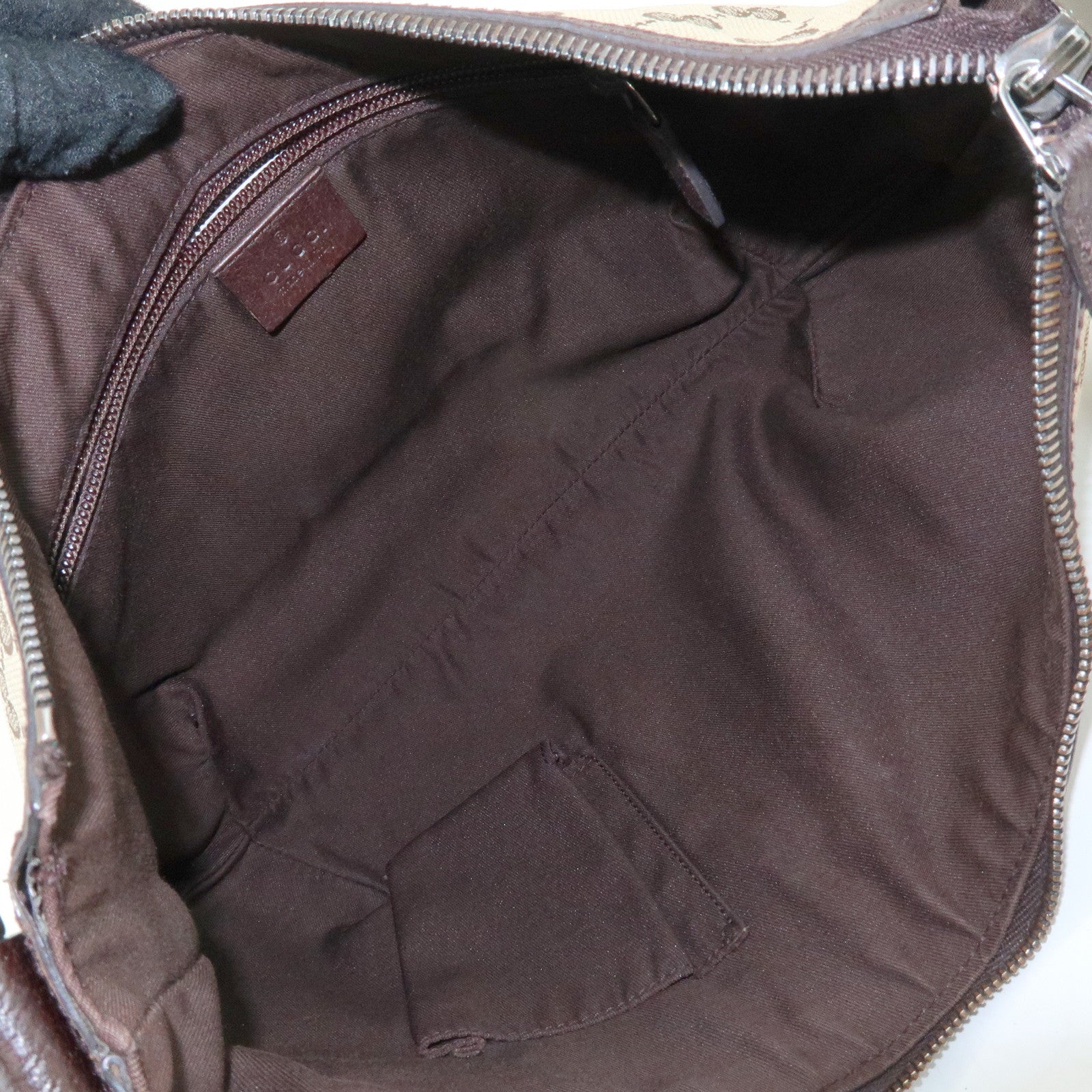 GUCCI Sherry GG Canvas Leather Shoulder Bag Beige Brown 181092