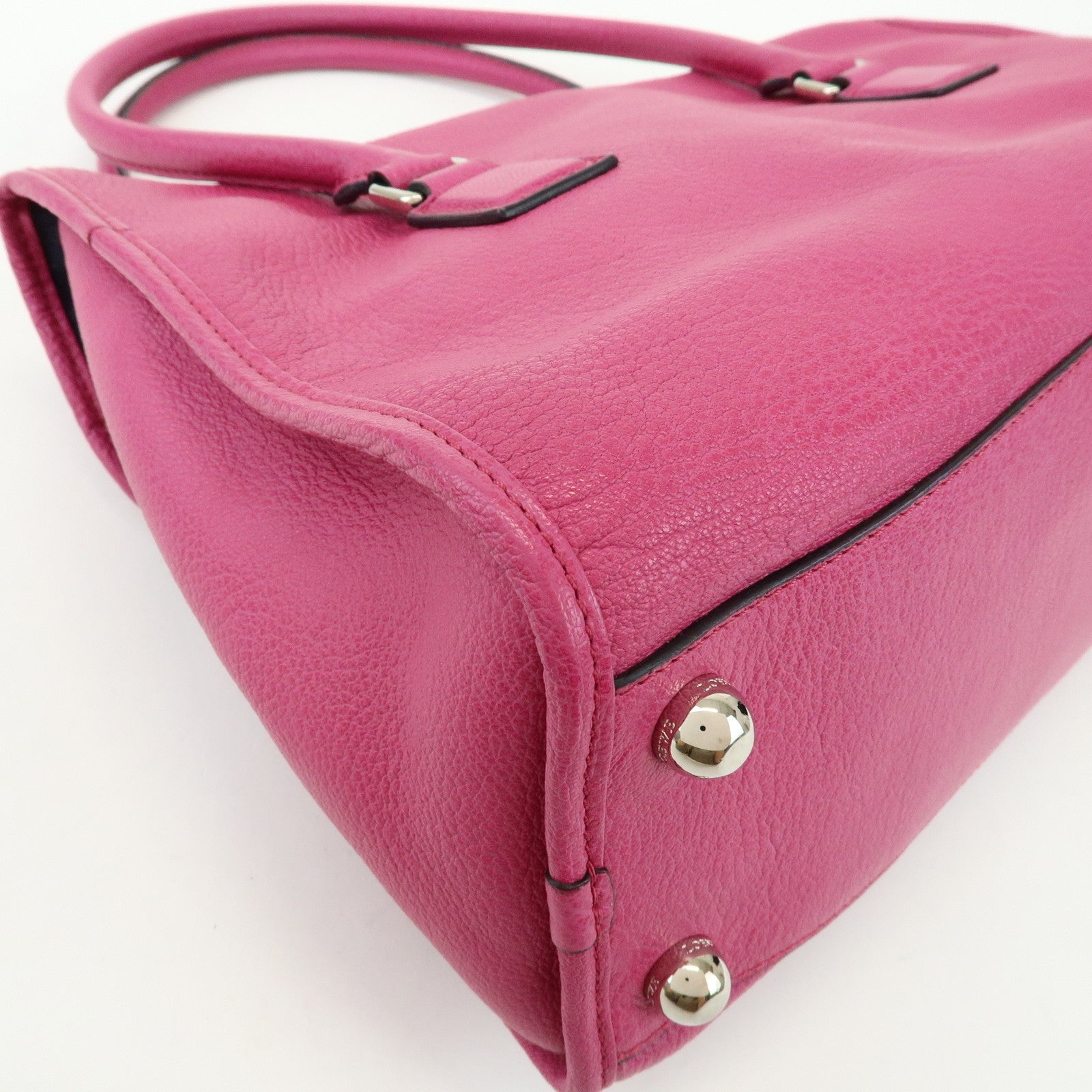 LOEWE Anagram Leather Hand Bag Shoulder Bag Mini Boston Bag Pink