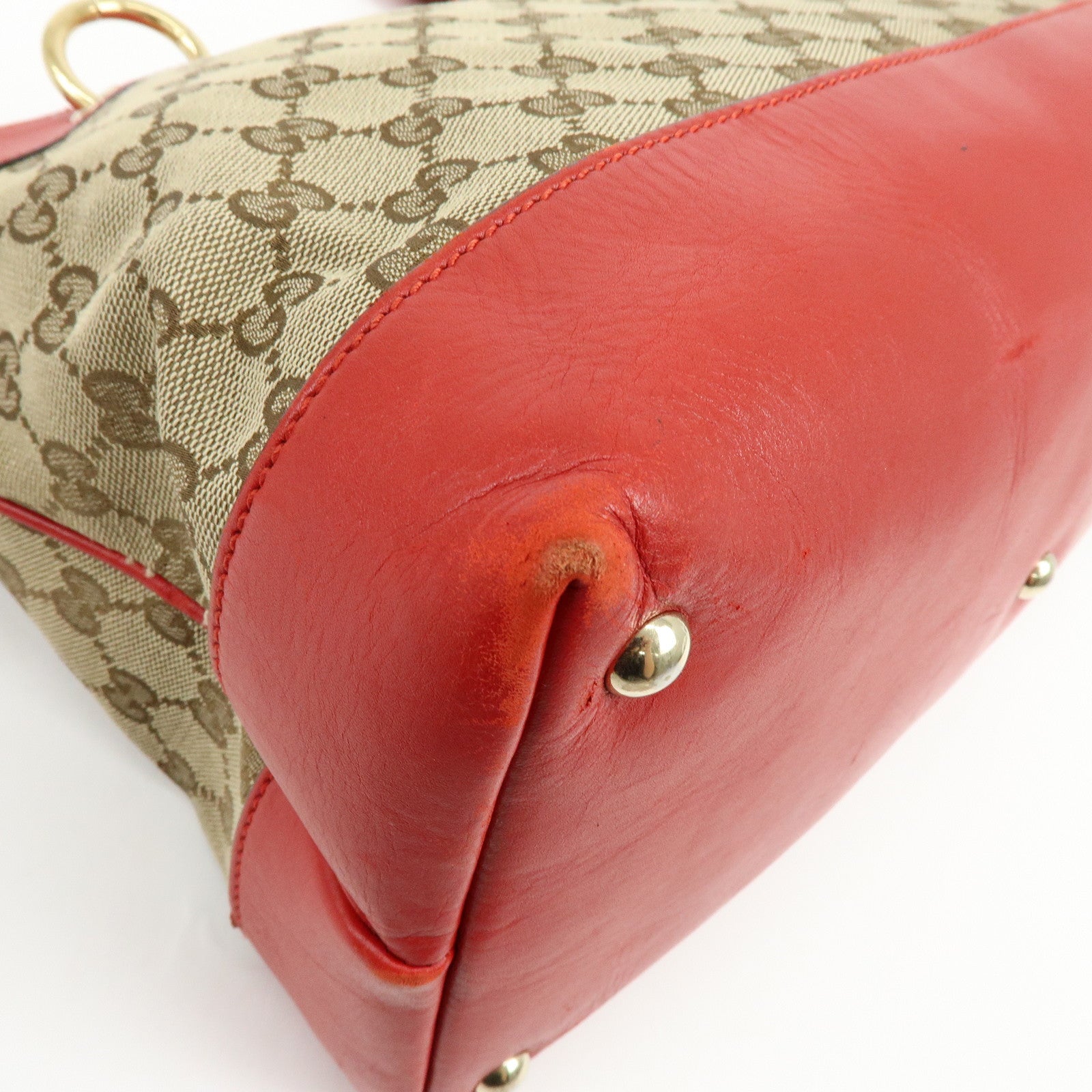 GUCCI GG Canvas Leather Shoulder Bag Valentine Limited 309122