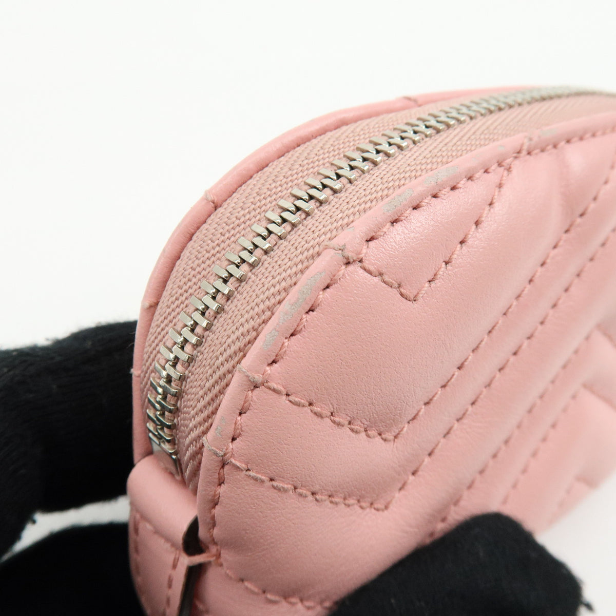 GUCCI GG Marmont Double G Leather Cosmetic Case Key Pouch Pink 625691