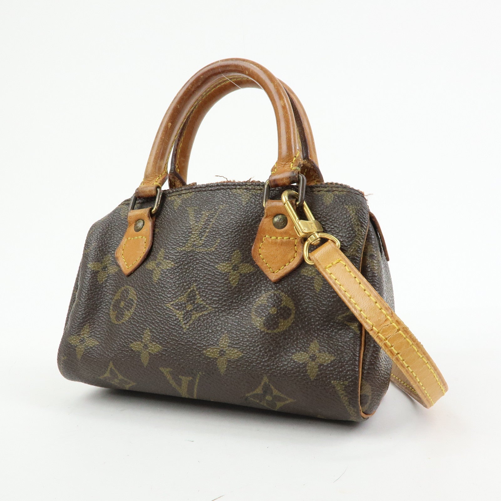Louis Vuitton Monogram Mini Speedy Hand Bag & Strap Brown M41534