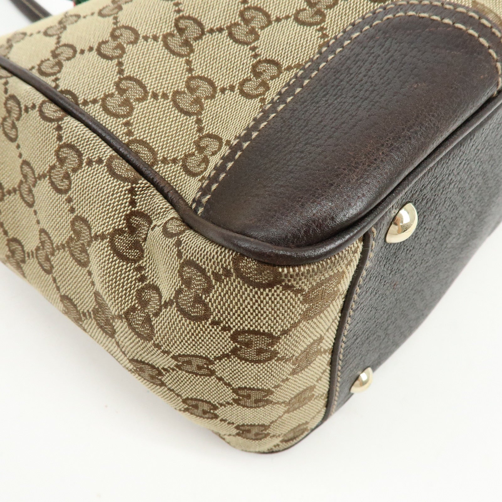GUCCI Sherry Princy GG Canvas Leather Tote Bag Shoulder Bag 177052