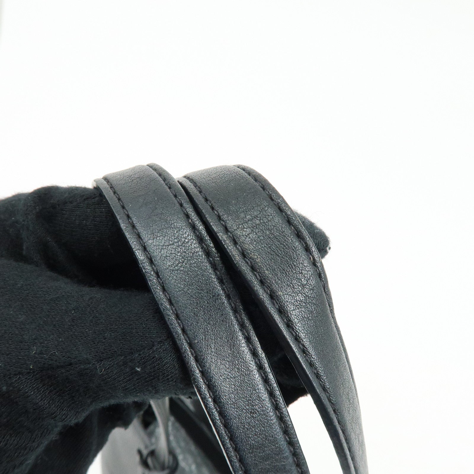 PRADA Logo Calf Leather Tote Bag Shoulder Bag Black
