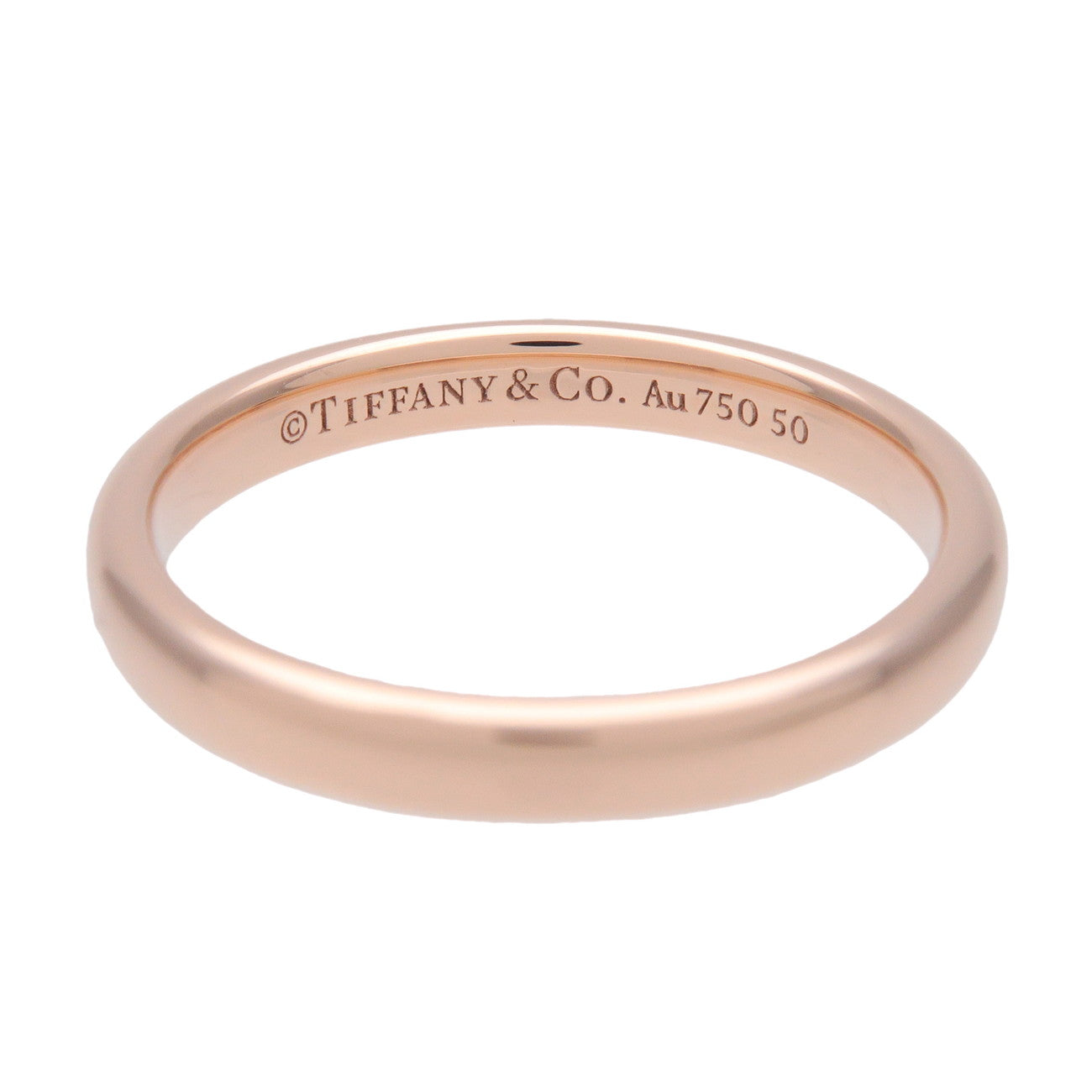 Tiffany & Co Forever Wedding Ring Classic Band Ring K18 750PG US4