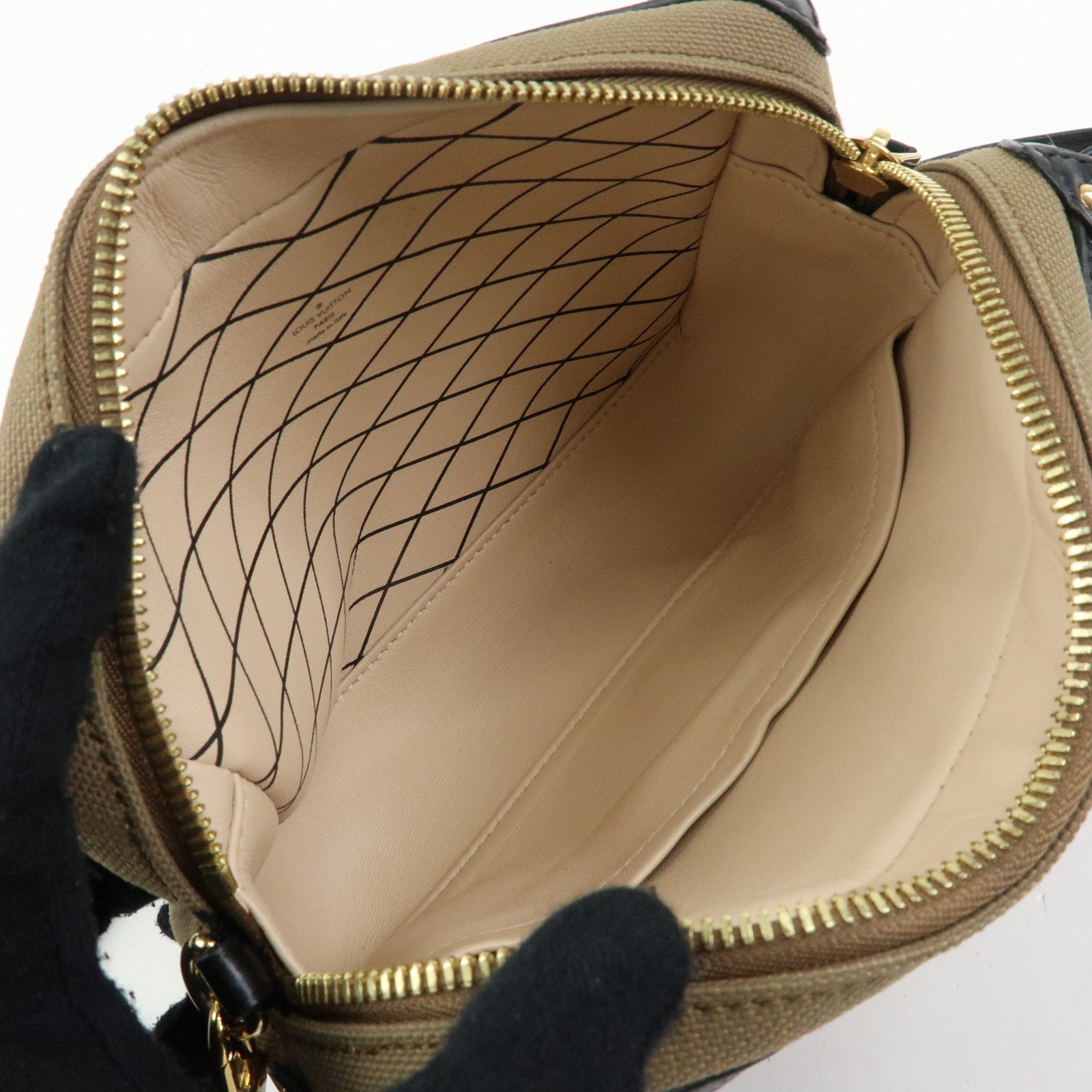 Louis Vuitton Petite Malle Soft MM Canvas Leather Shoulder Bag