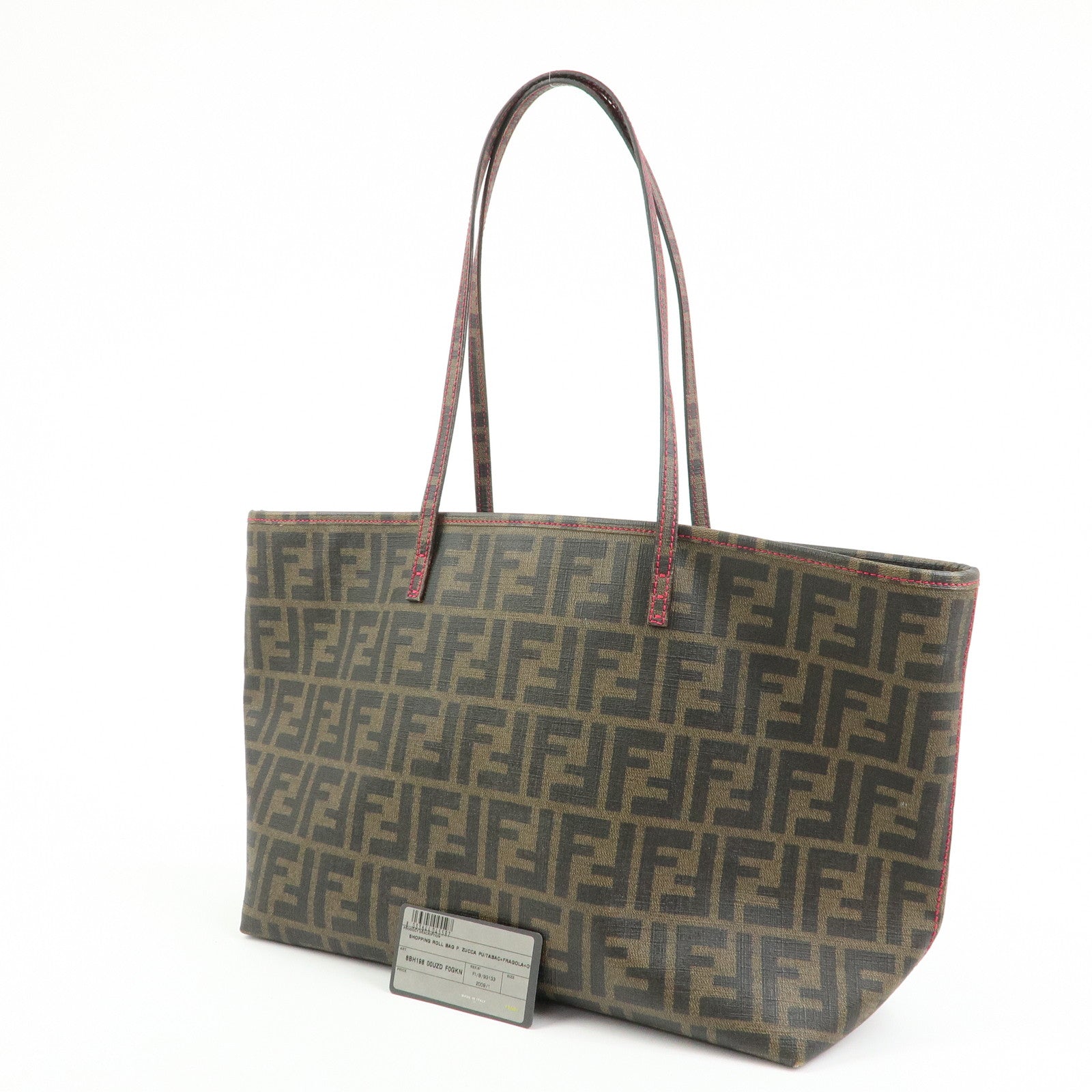 FENDI Zucca PVC Tote Bag Shoulder Bag Brown Black 8BH198