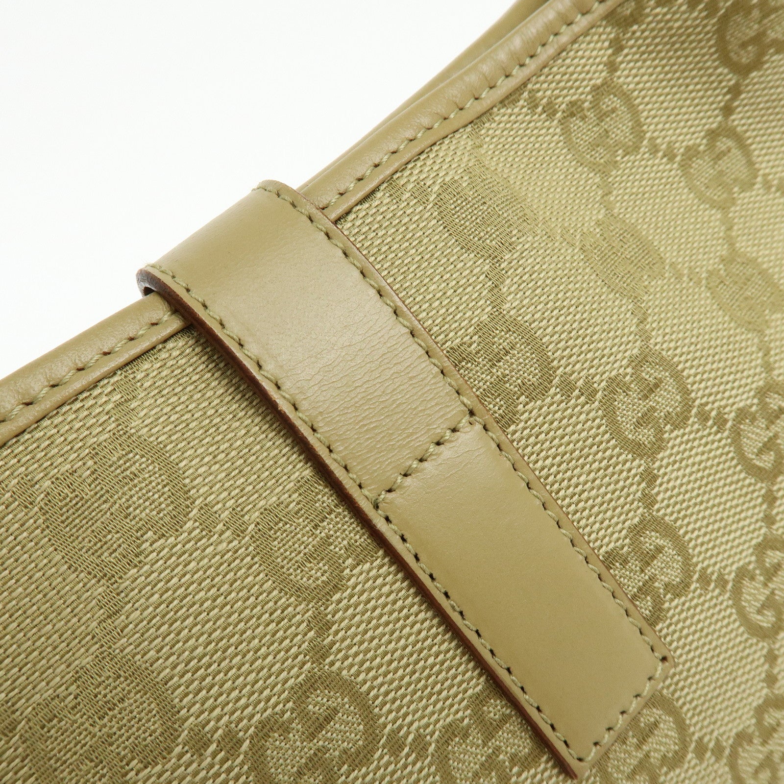GUCCI Jackie Sherry GG Canvas Leather Shoulder Bag Beige 00963 001998