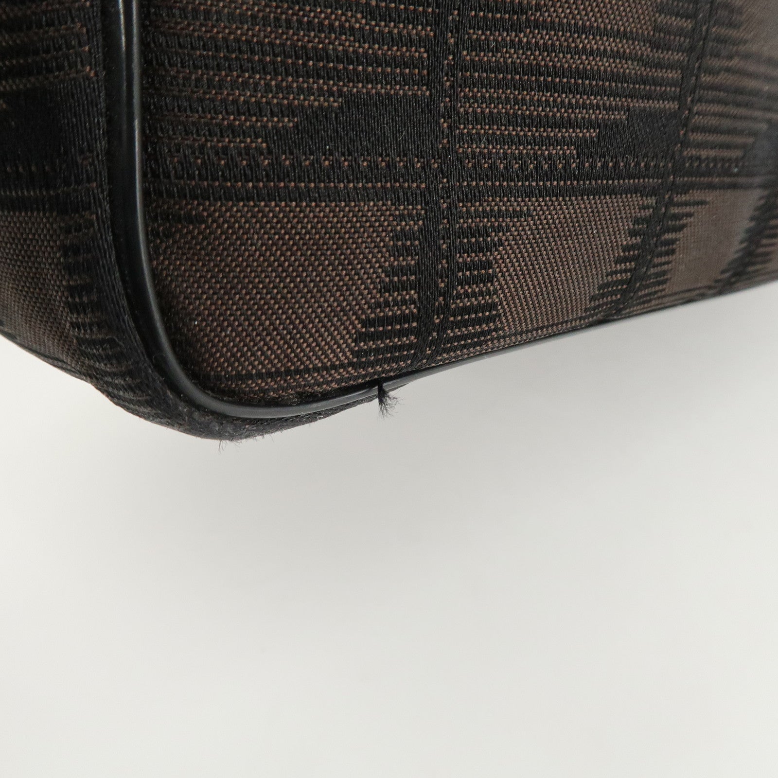 CHANEL New Travel Line Nylon Jacquard Leather Tote PM Dark Brown A20457 Used