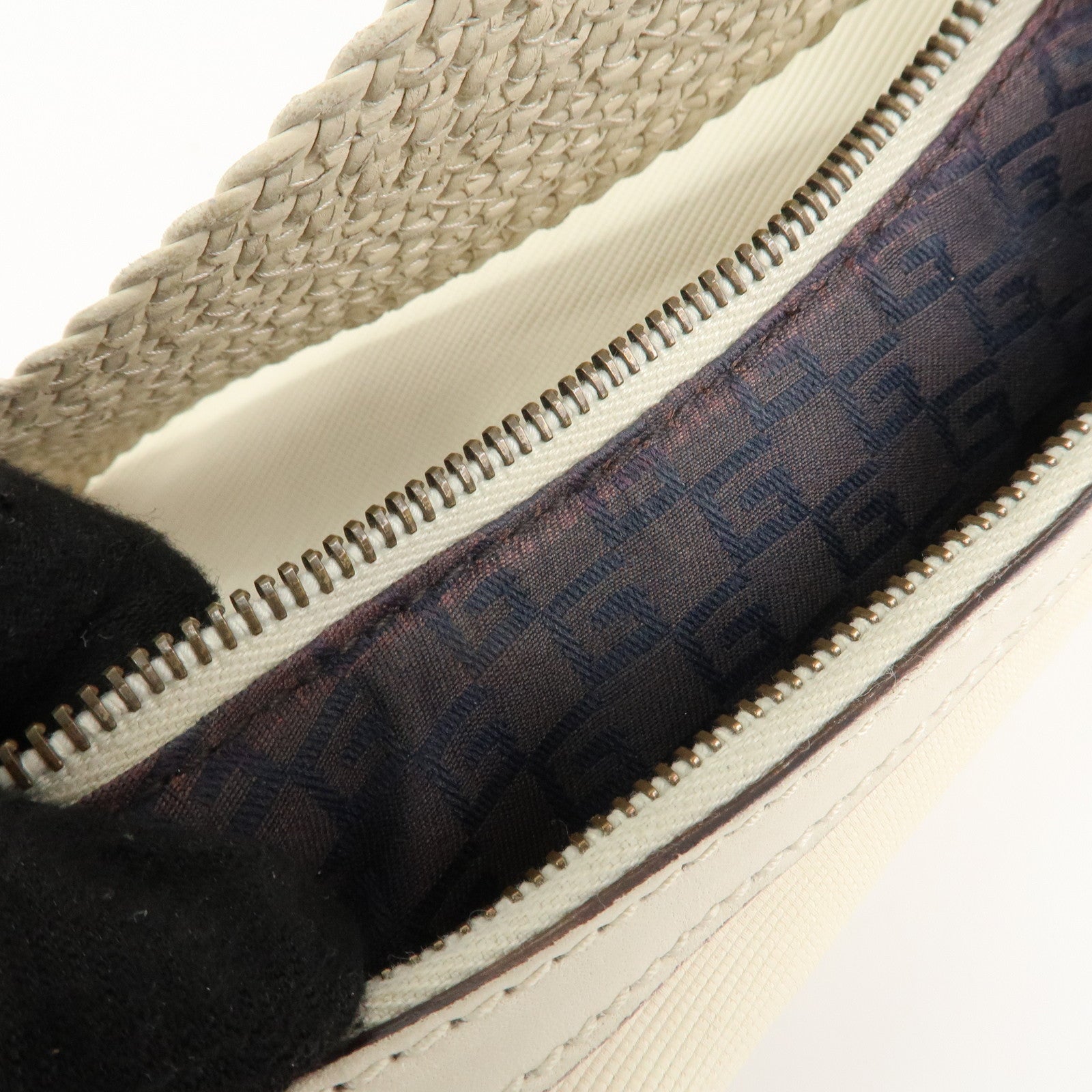 GUCCI Canvas Leather Hobo Bag Shoulder Bag Hand Bag Ivory 106293 Used