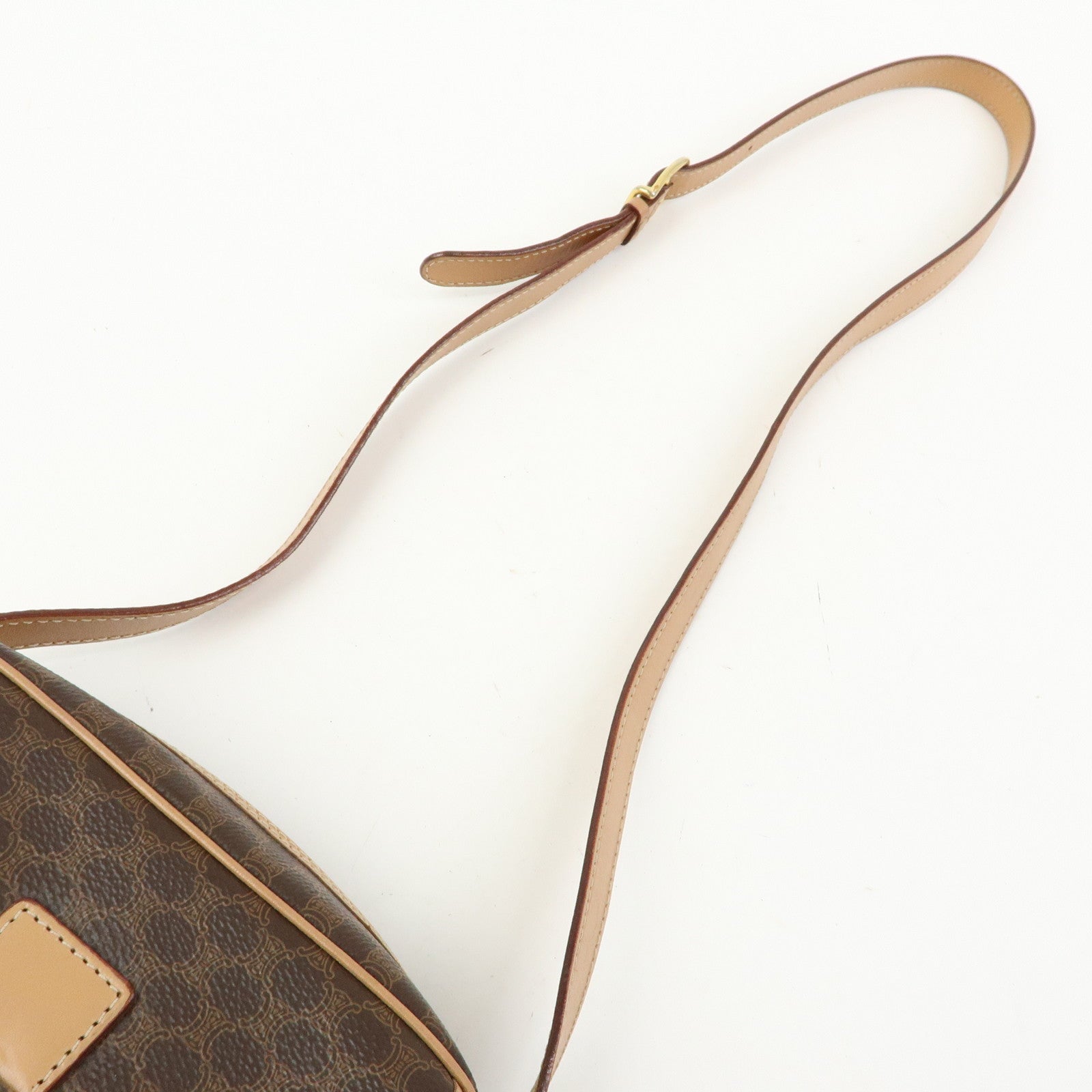 CELINE Macadam PVC Leather Shoulder Bag Crossbody Bag Brown