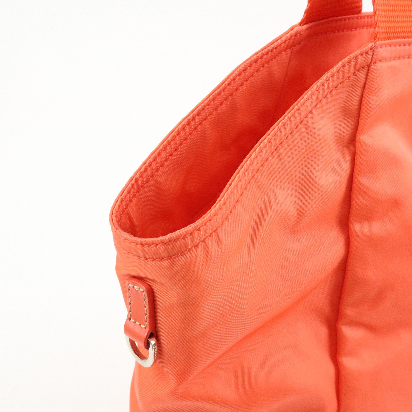PRADA Triangle Logo Nylon Leather 2Way Bag Tote Shoulder Bag