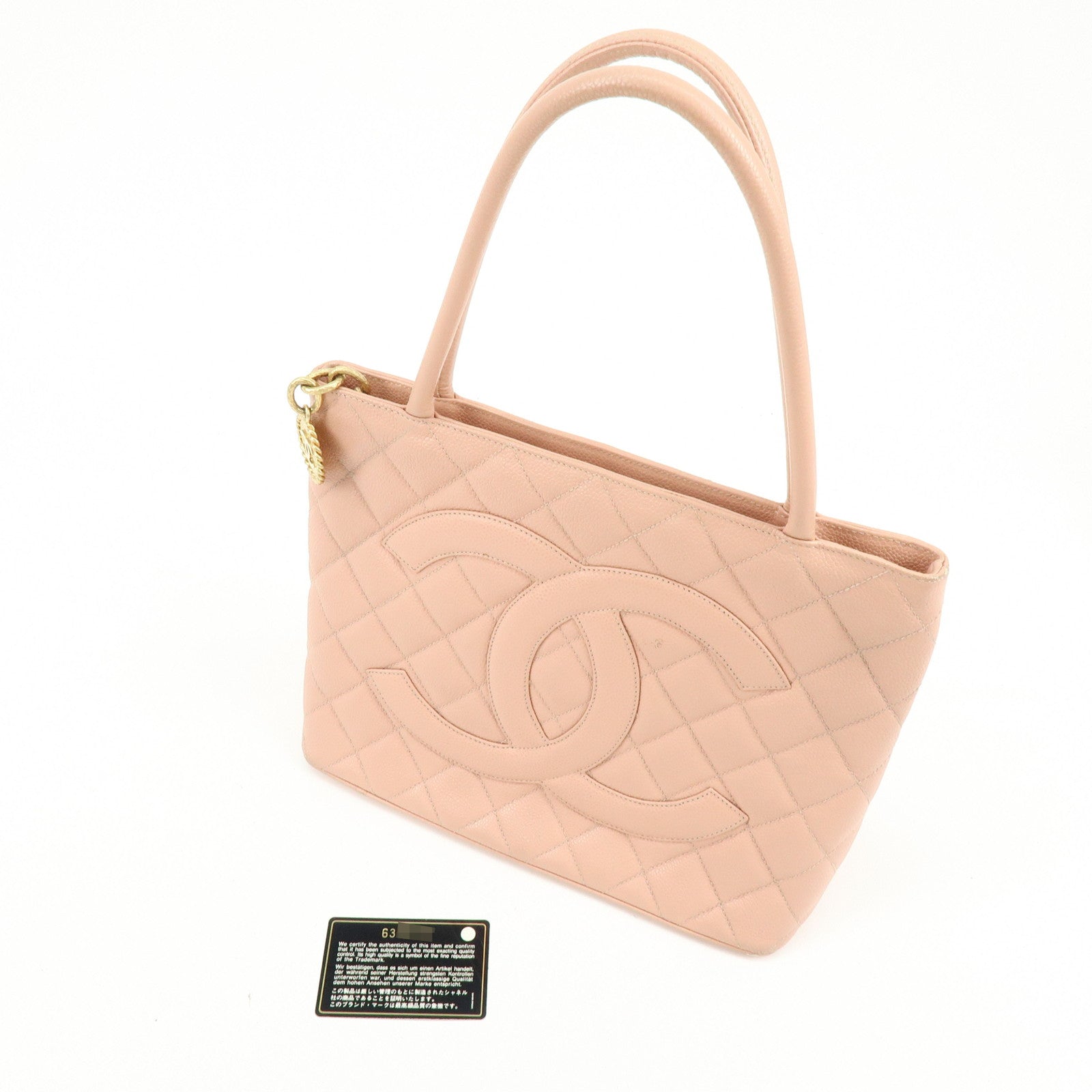 CHANEL Medallion Matelasse COCO Mark Caviar Skin Tote Bag A01804