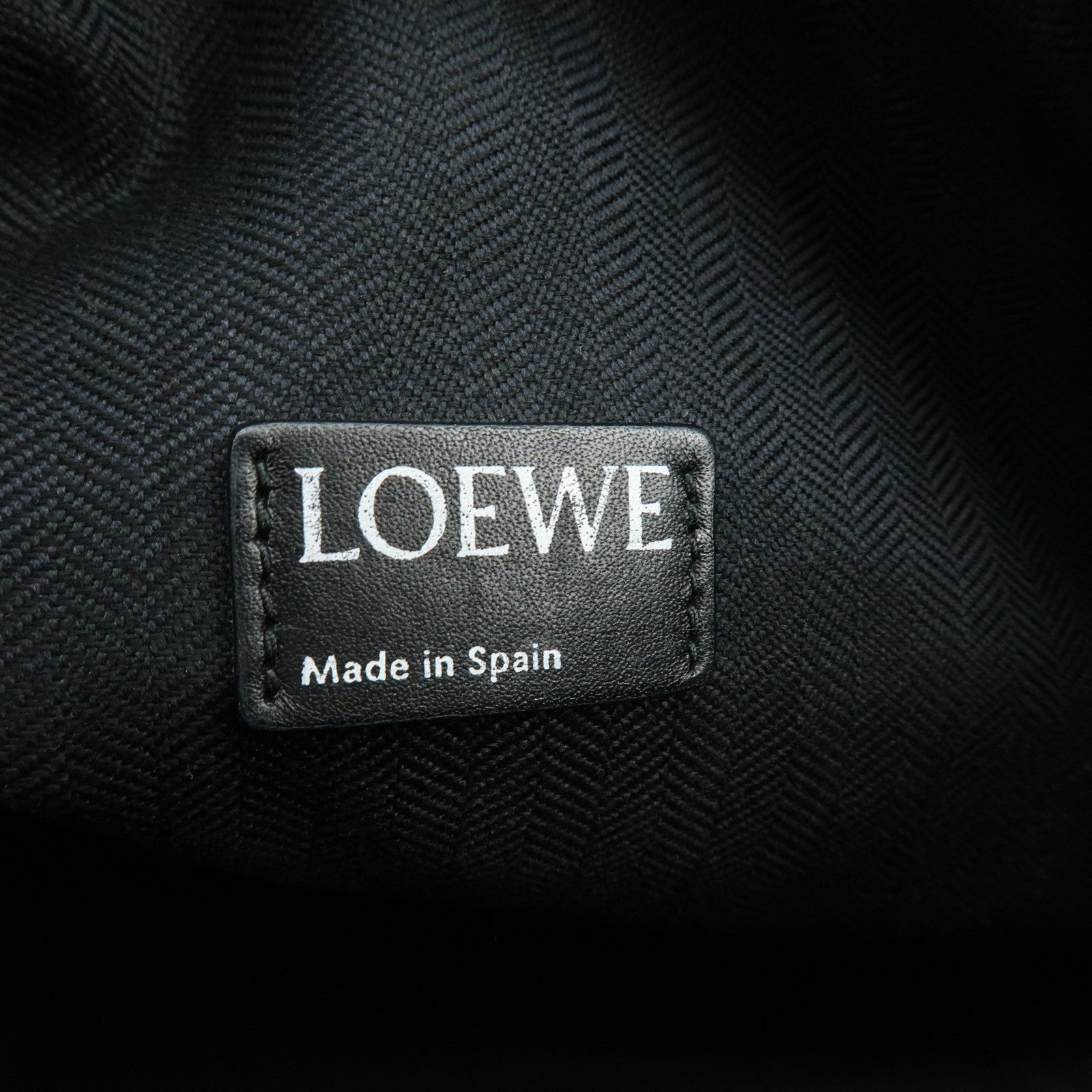 LOEWE Anagram Nappa Leather Hand Bag Pouch Black