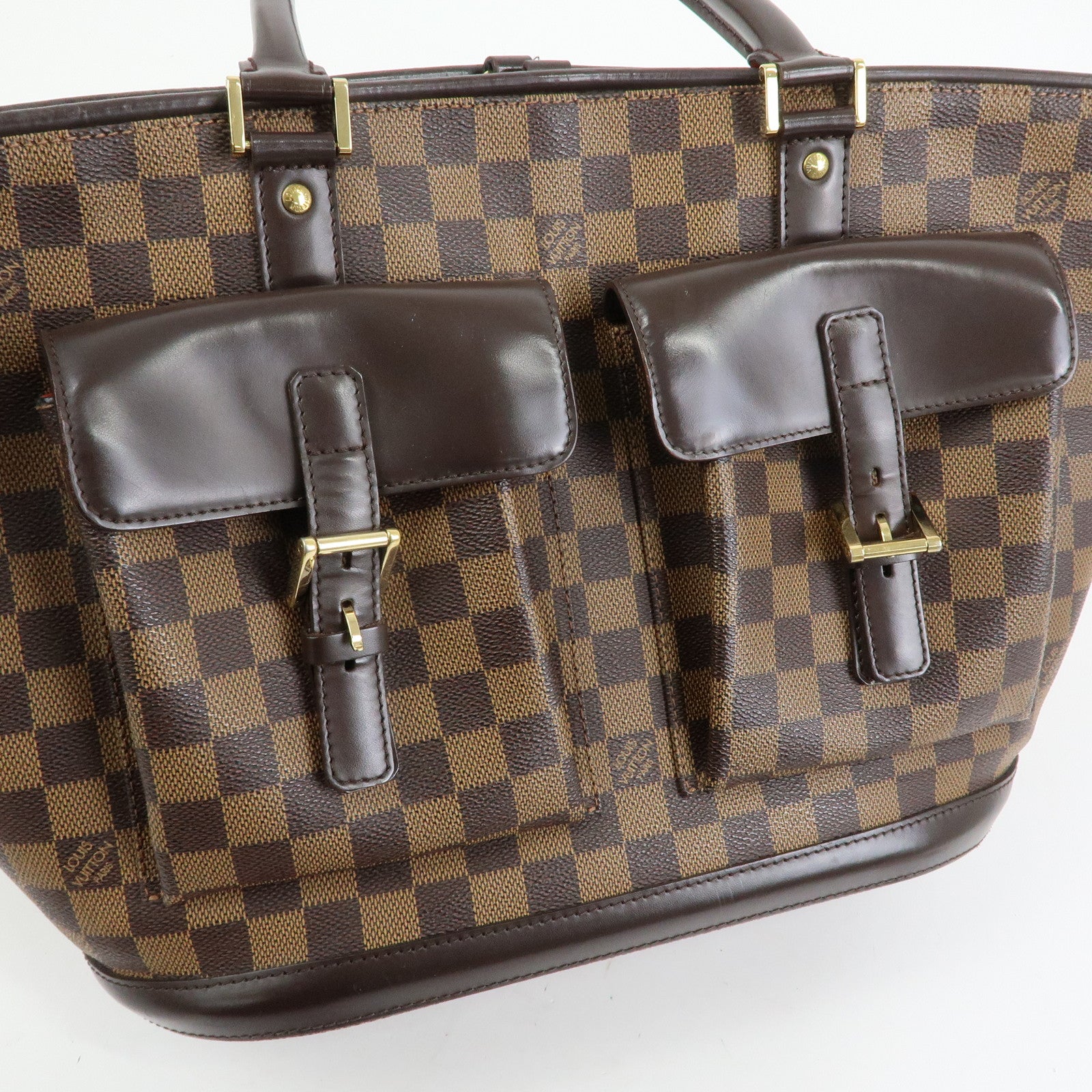 Louis Vuitton Damier Canvas Leather Manosque GM Hand Bag N51120