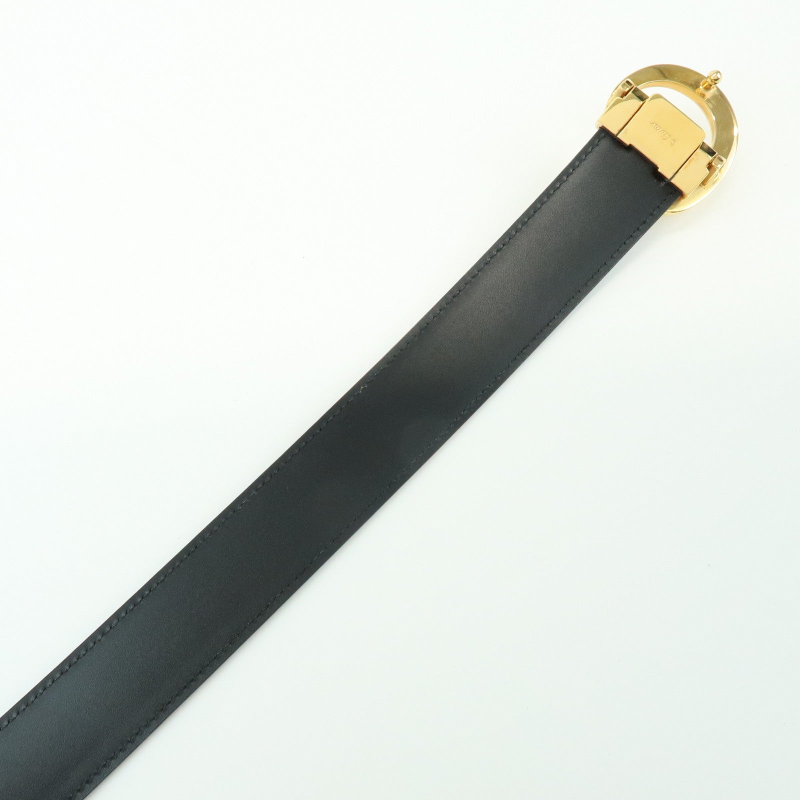 Cartier Must de Cartier Panthere Leather Belt Black