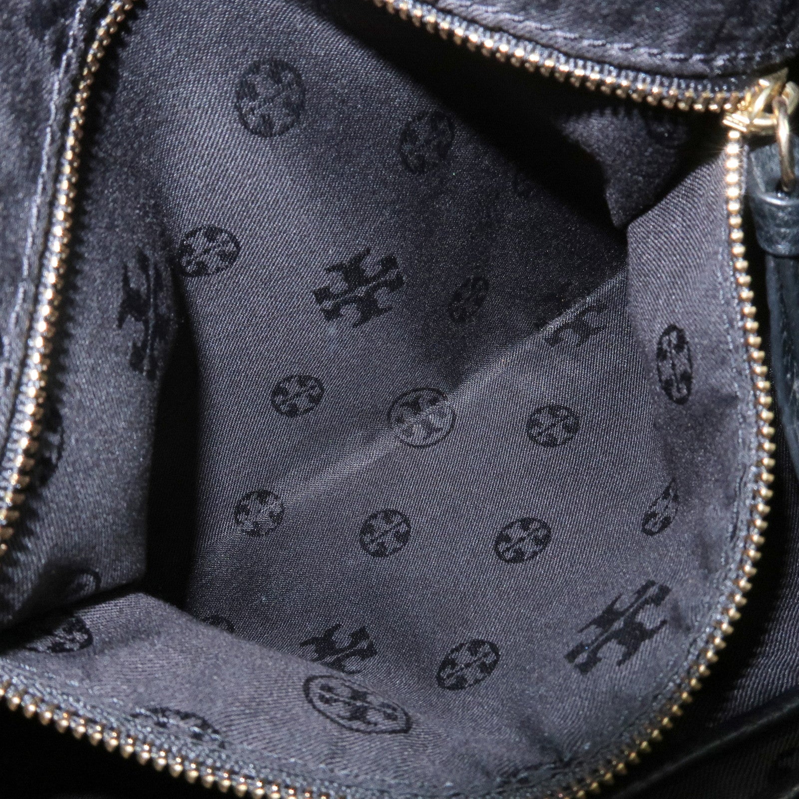 TORY BURCH Leather 2Way Bag Hand Bag Shoulder Bag Black