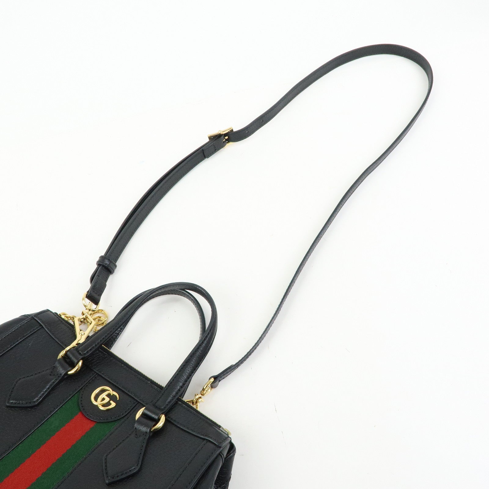GUCCI Ophidia Sherry Leather 2Way Bag Shoulder Bag Hand Bag Black