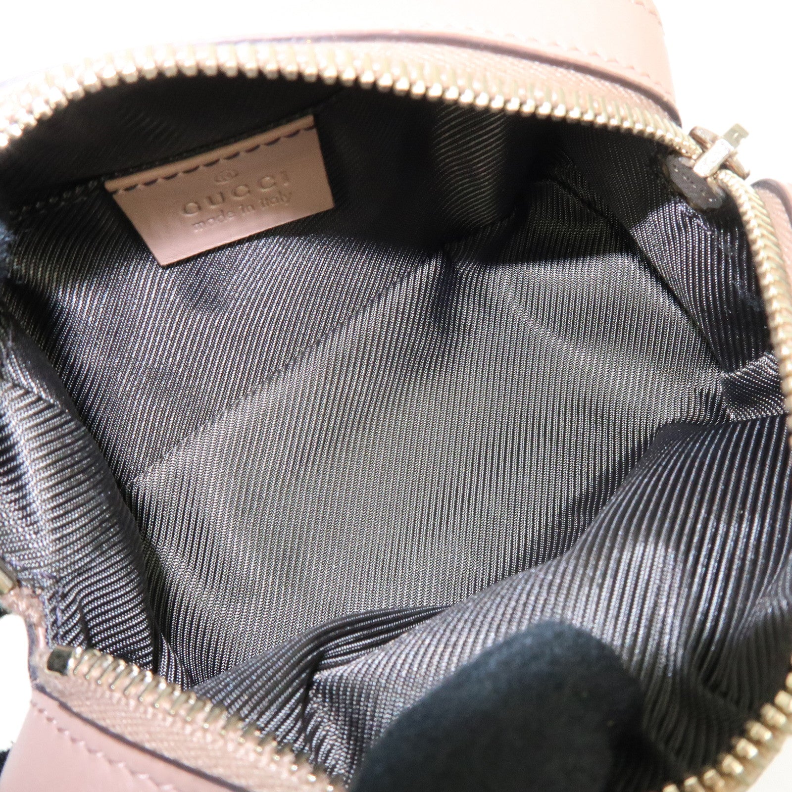 GUCCI Sherry GG Canvas Leather Cosmetic Pouch Beige Bordeaux 256639