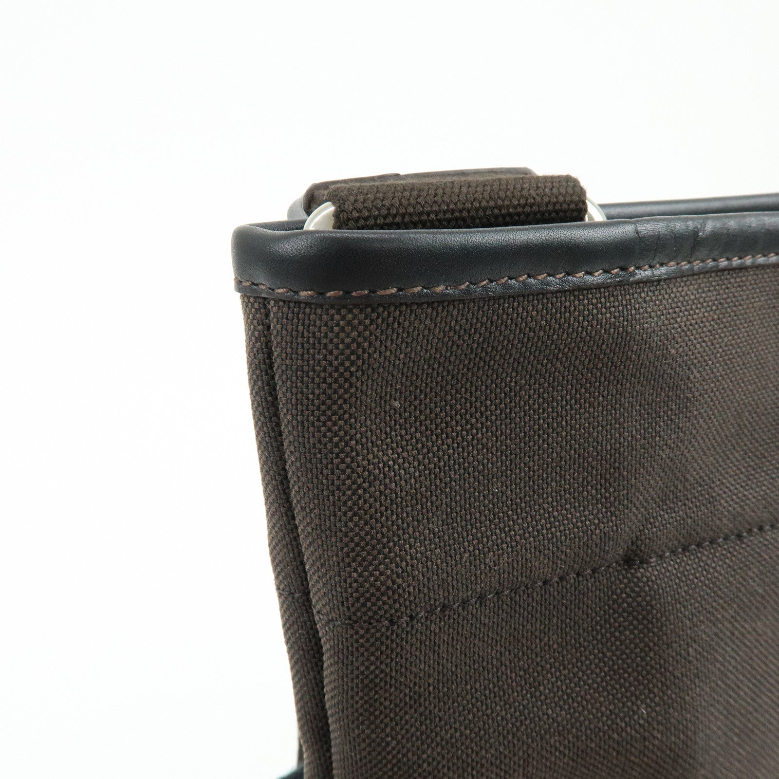 PRADA Logo Jacguard Shoulder Bag Crossbody Bag Dark Brown VA0655
