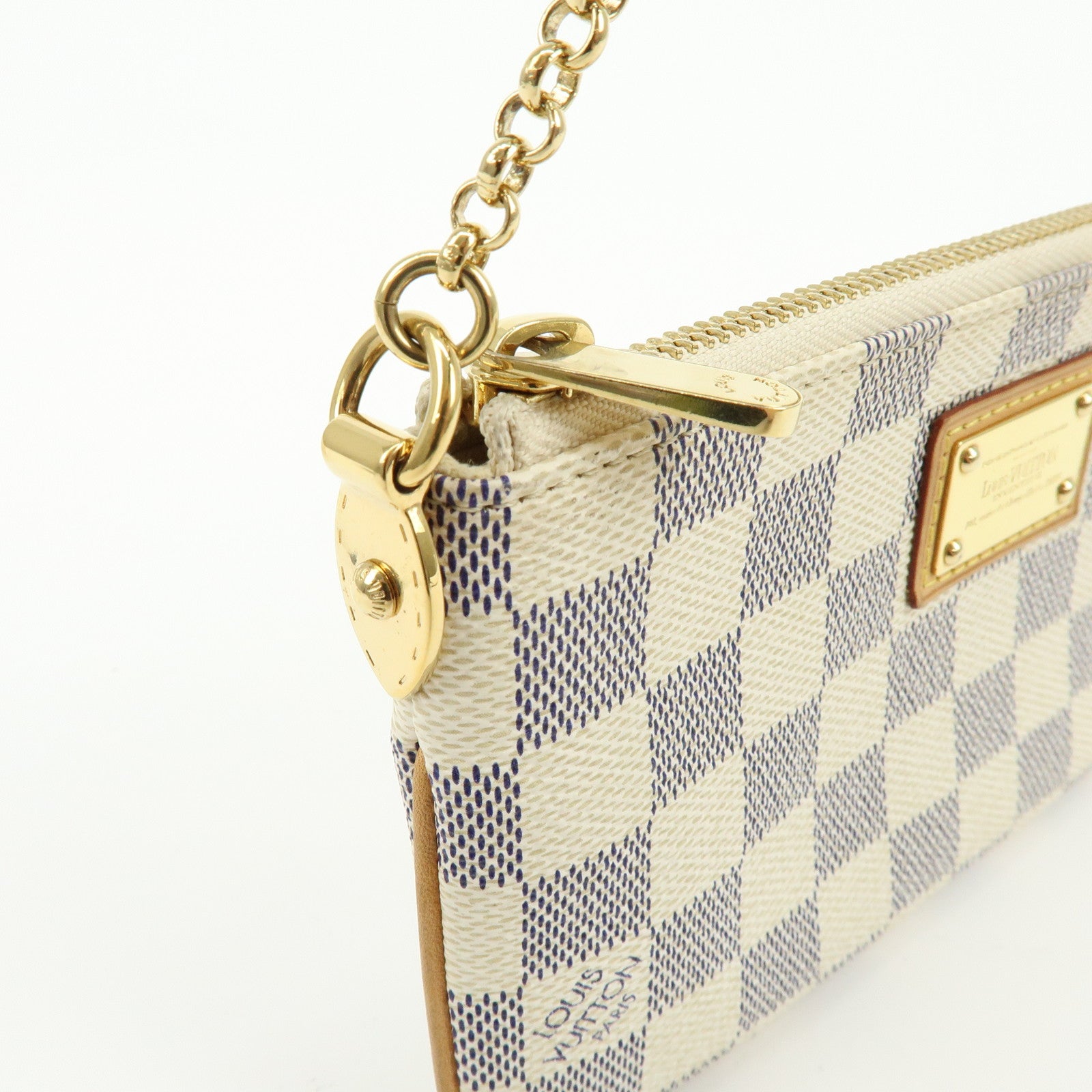 Louis Vuitton Damier Azur Pochette Milla MM Mini Accesory Pouch N60027