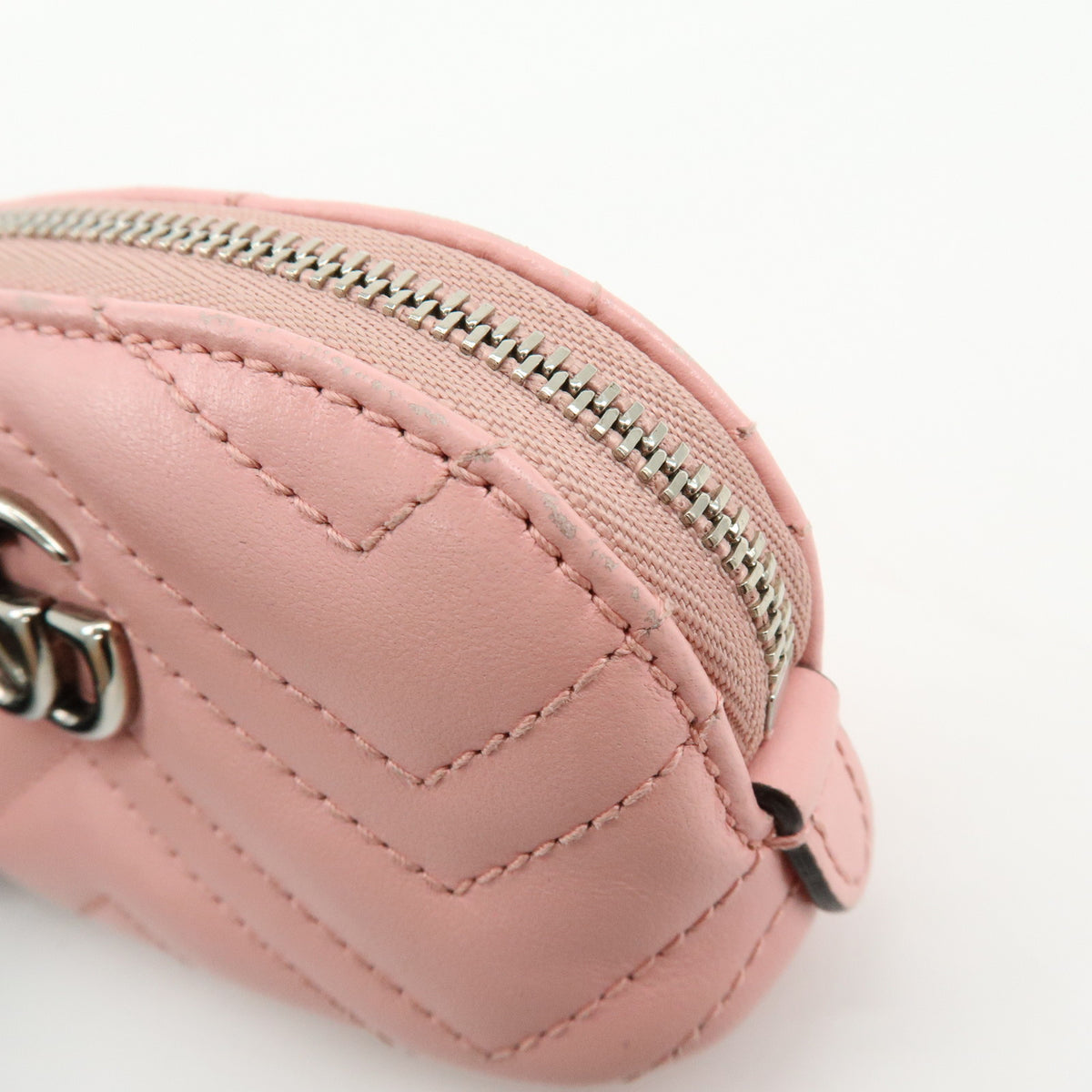 GUCCI GG Marmont Double G Leather Cosmetic Case Key Pouch Pink 625691