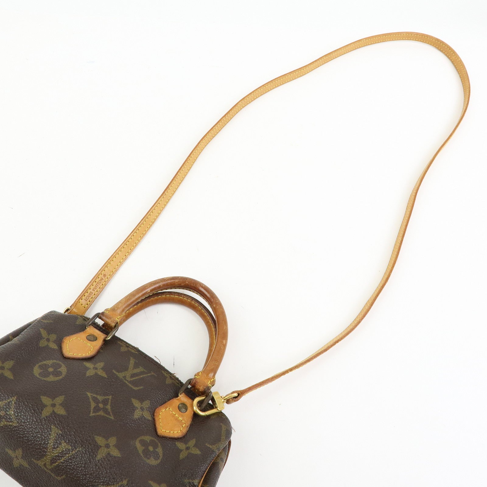 Louis Vuitton Monogram Mini Speedy Hand Bag & Strap Brown M41534