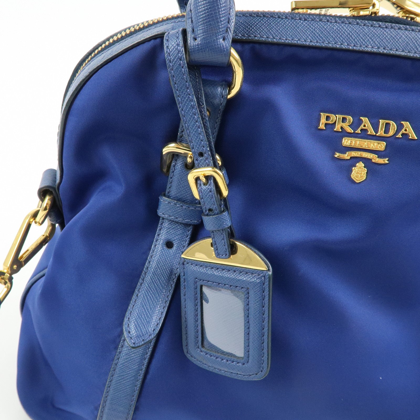 PRADA Tessuto Nylon Saffiano Leather 2Way Hand Shoulder Bag 1BB013