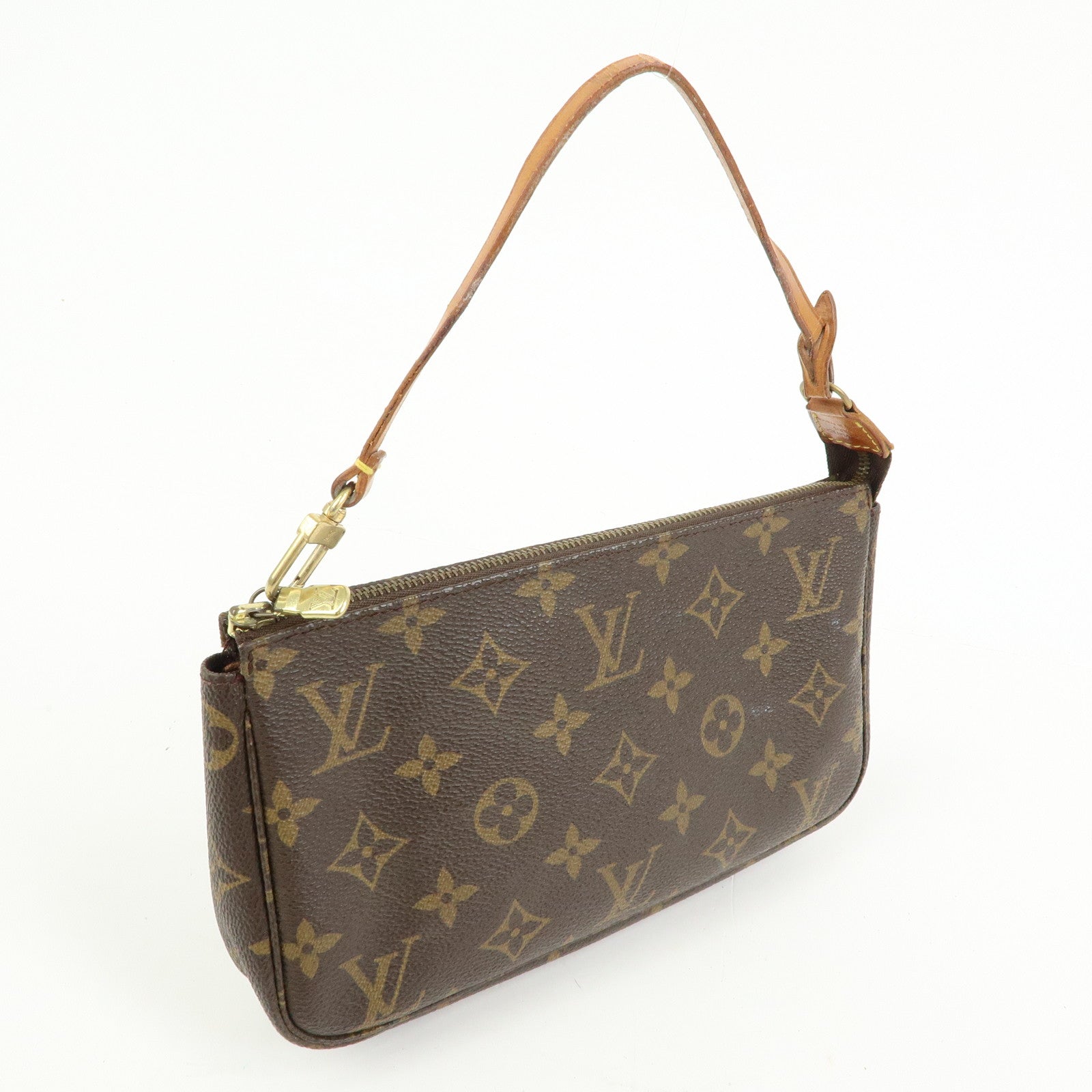 Louis Vuitton Monogram Pochette Accessoires Pouch Hand Bag Brown M51980