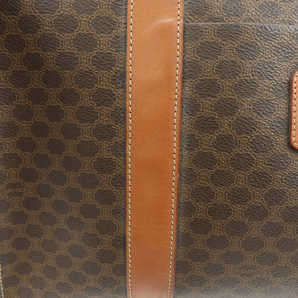CELINE Macadam PVC Leather Shoulder Bag Hand Bag Brown