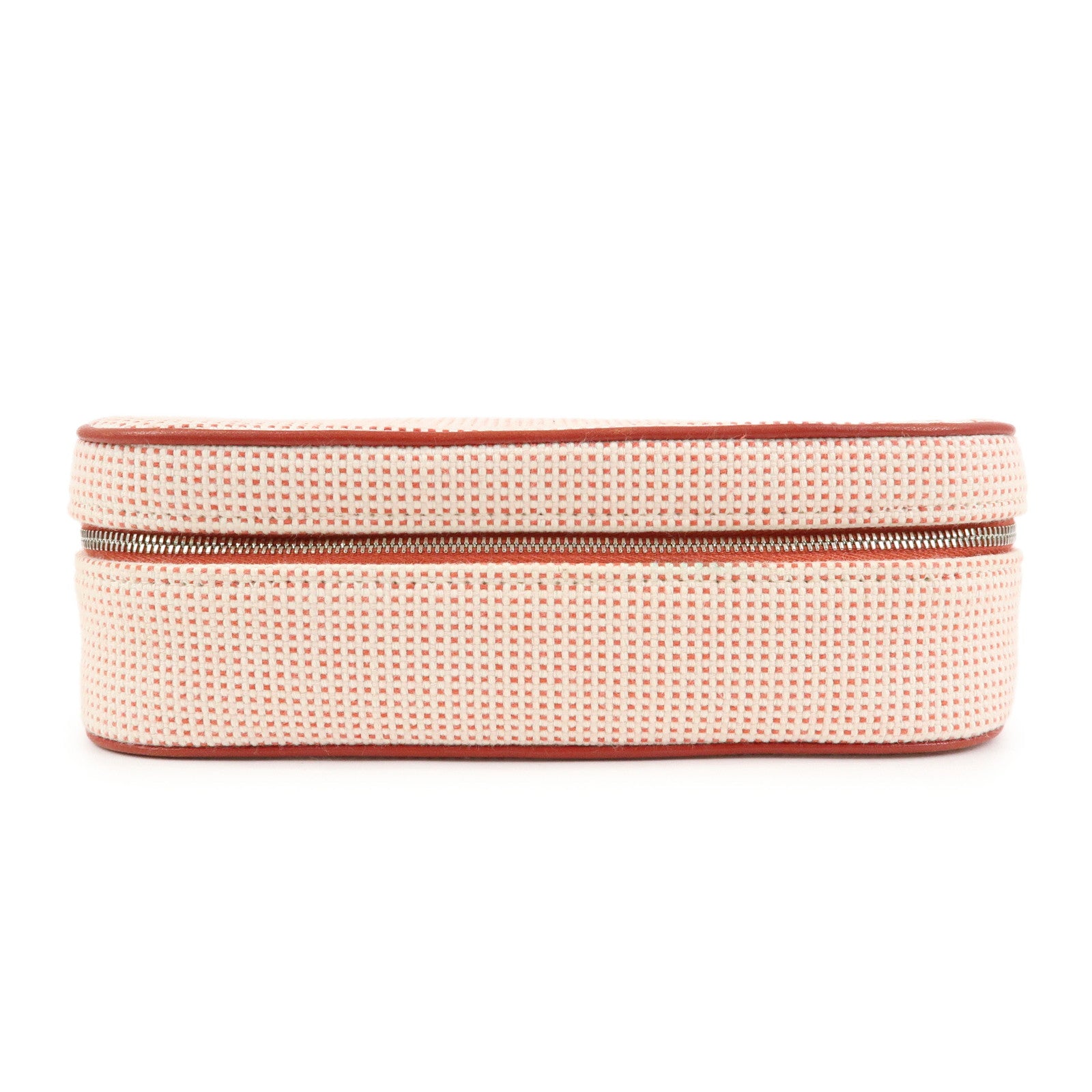 HERMES Toile H Escale Cosmetic Pouch Accesory Pouch Vermilion