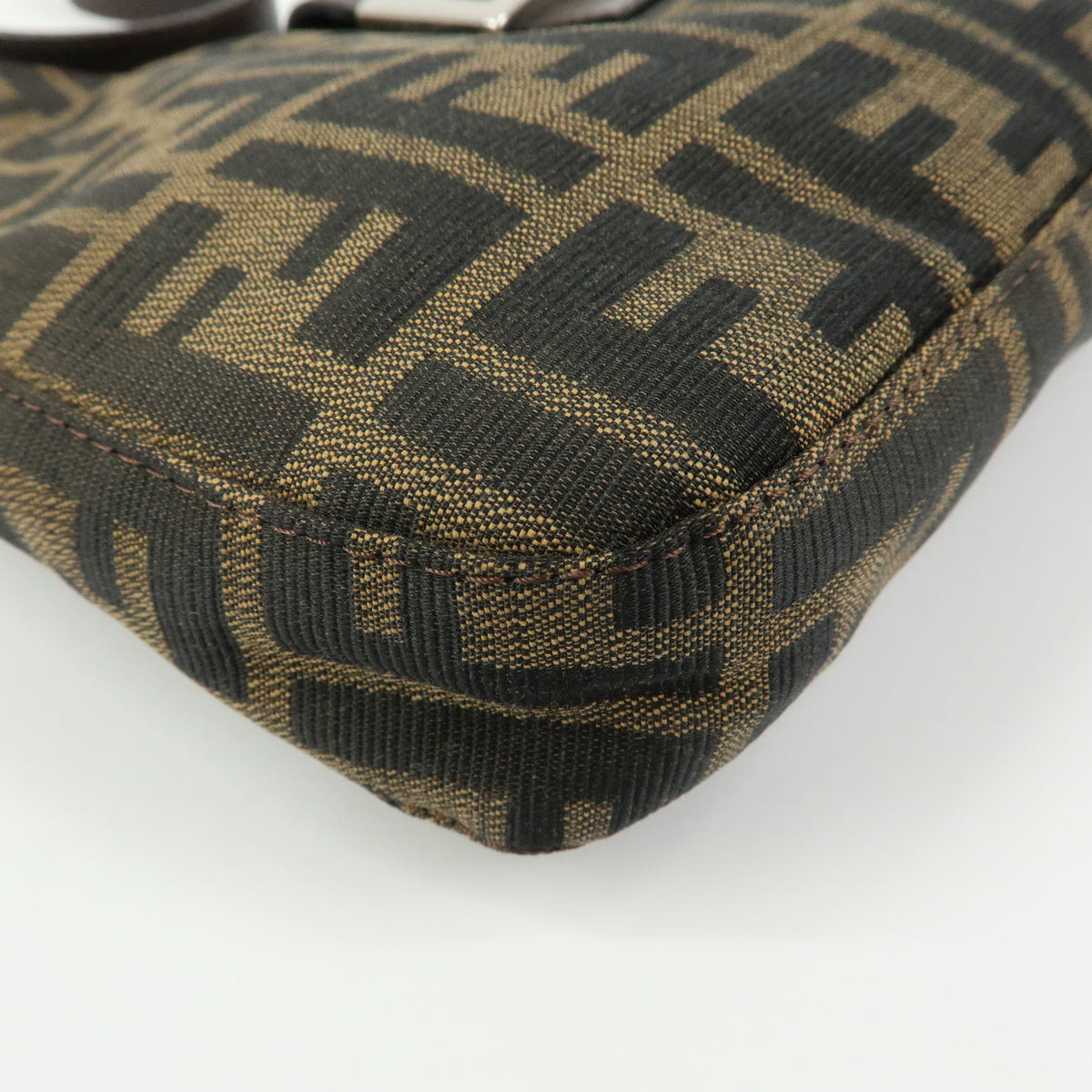 FENDI Zucca Canvas Leather Shoulder Bag Hand Bag Black Brown 26569