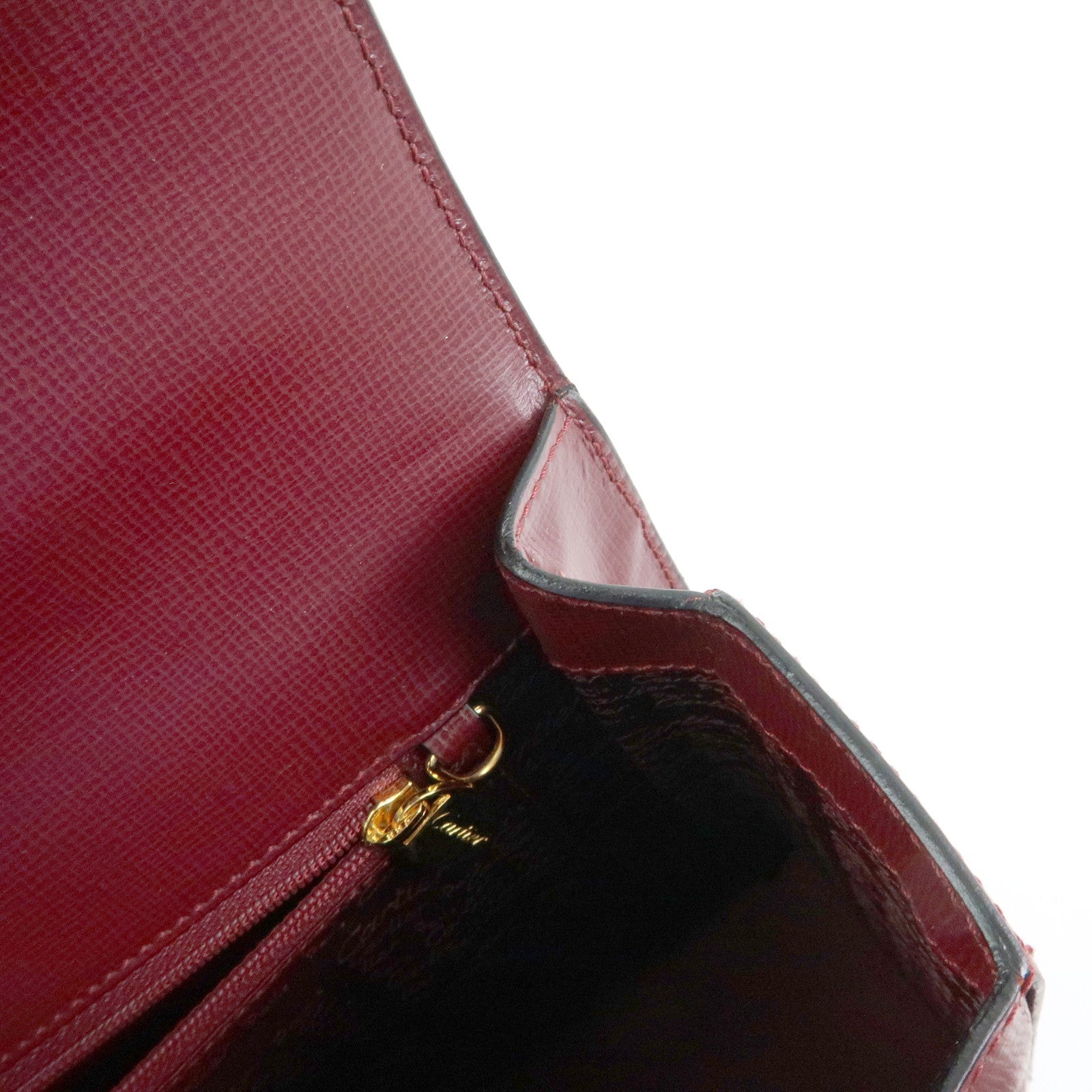 Cartier Must de Cartier Leather Top Handle Hand Bag Bordeaux