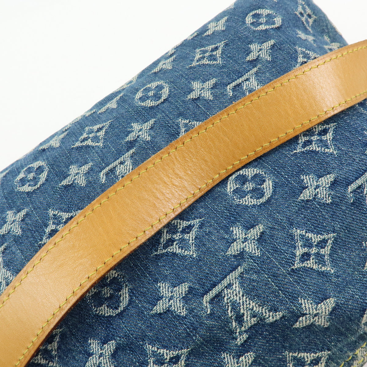 Louis Vuitton Monogram Denim Baggy PM 2Way Bag Shoulder Bag Blue M95049