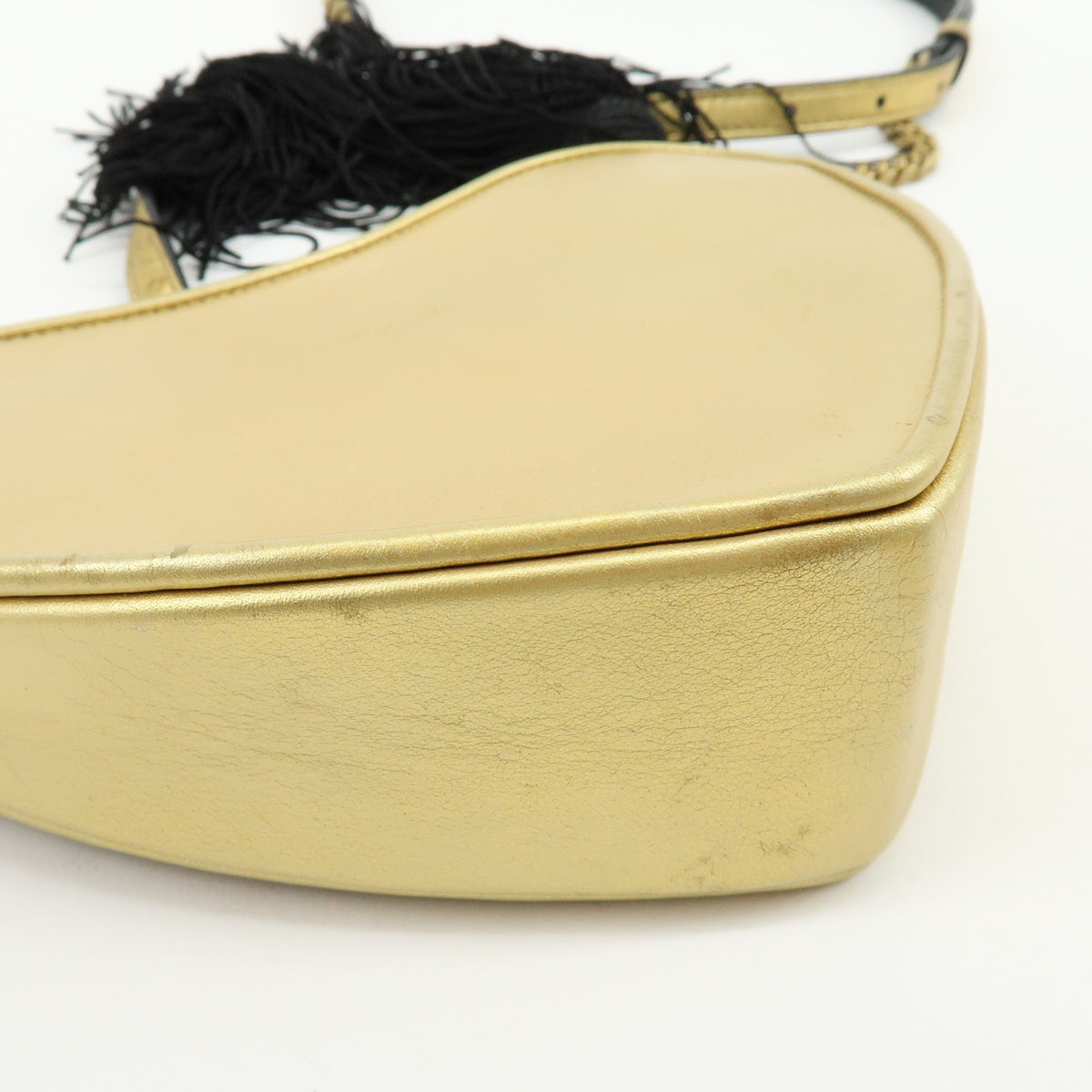 SAINT LAURENT PARIS Cassandra Leather Shoulder Bag Tassel Gold 540694