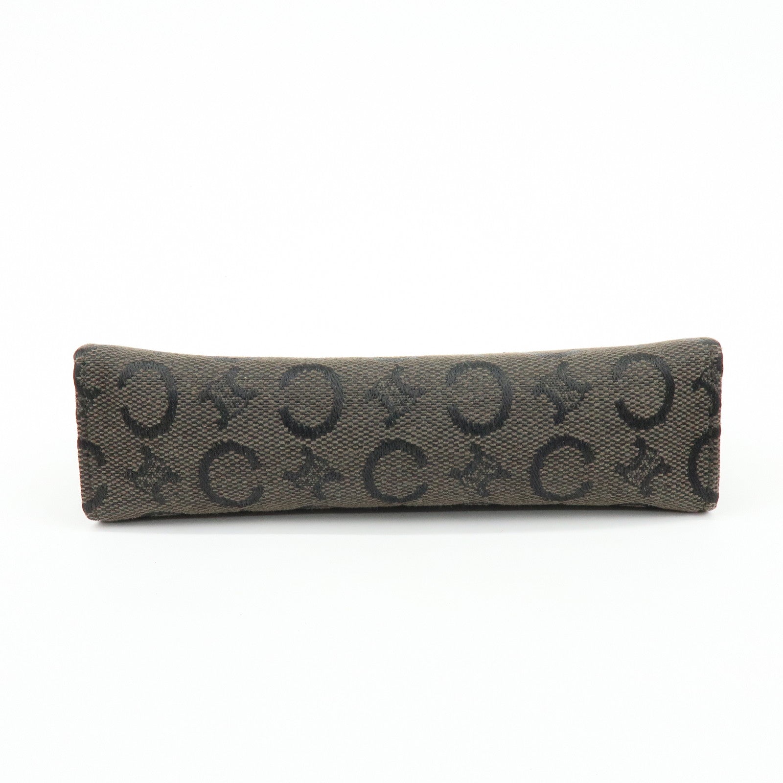 CELINE C Macadam Canvas Mini Cosmetic Pouch Makeup Bag Brown