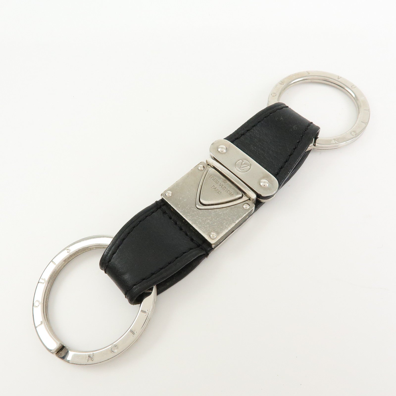 Louis Vuitton Porte Cles Valle Key Ring Key Chain Black M85034