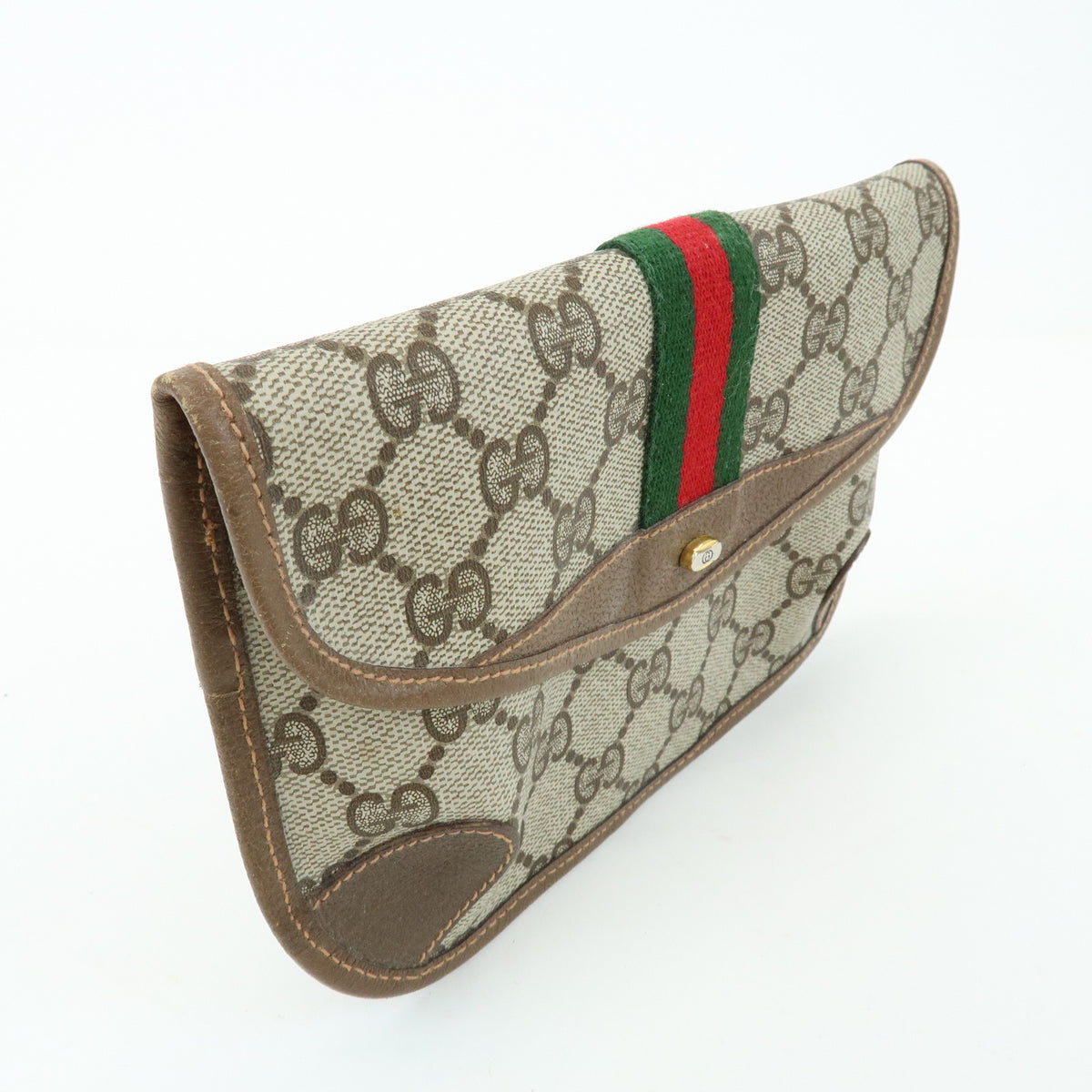 GUCCI Sherry Old Gucci GG Supreme Leather Clutch Bag Pouch 89・01・021