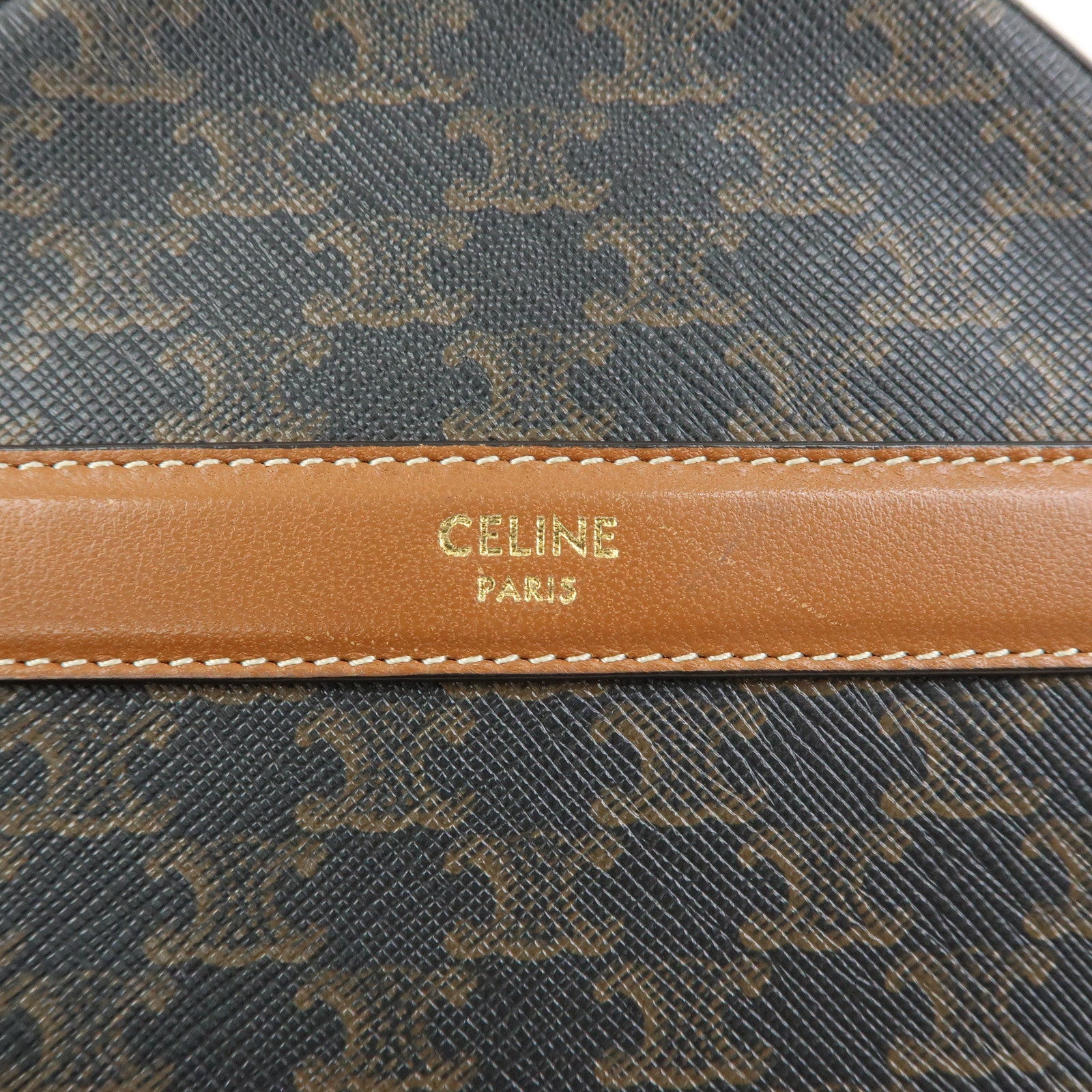 CELINE Triomphe PVC Leather Shoulder Bag Crossbody Bag Brown