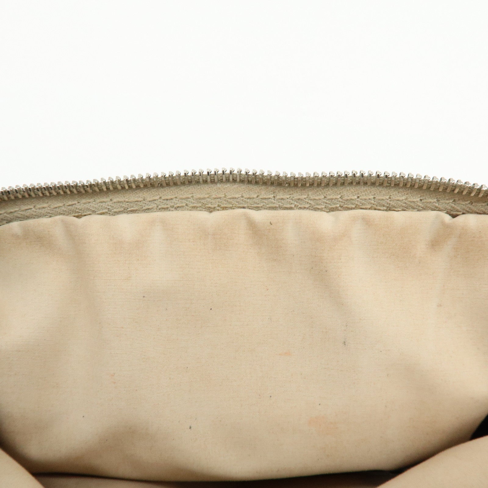 HERMES Bolide Mini Cotton Leather Canvas Pouch Cosmetic Pouch Beige